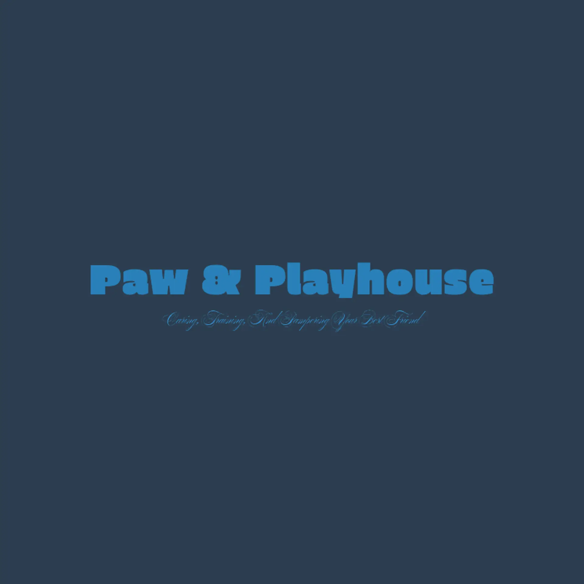 Paws & Play logo for dog daycare training spa