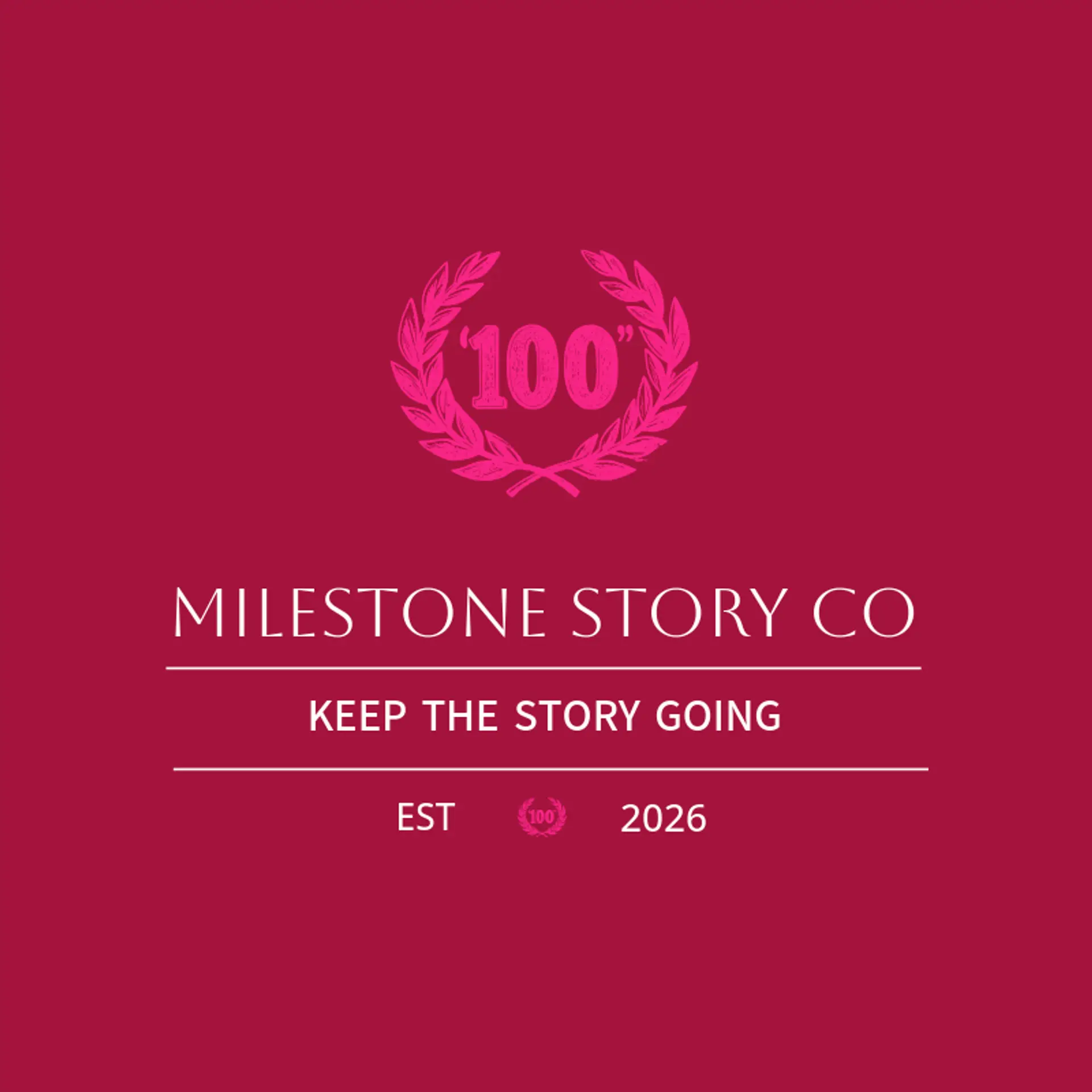 Milestone Story Co logo for anniversary
