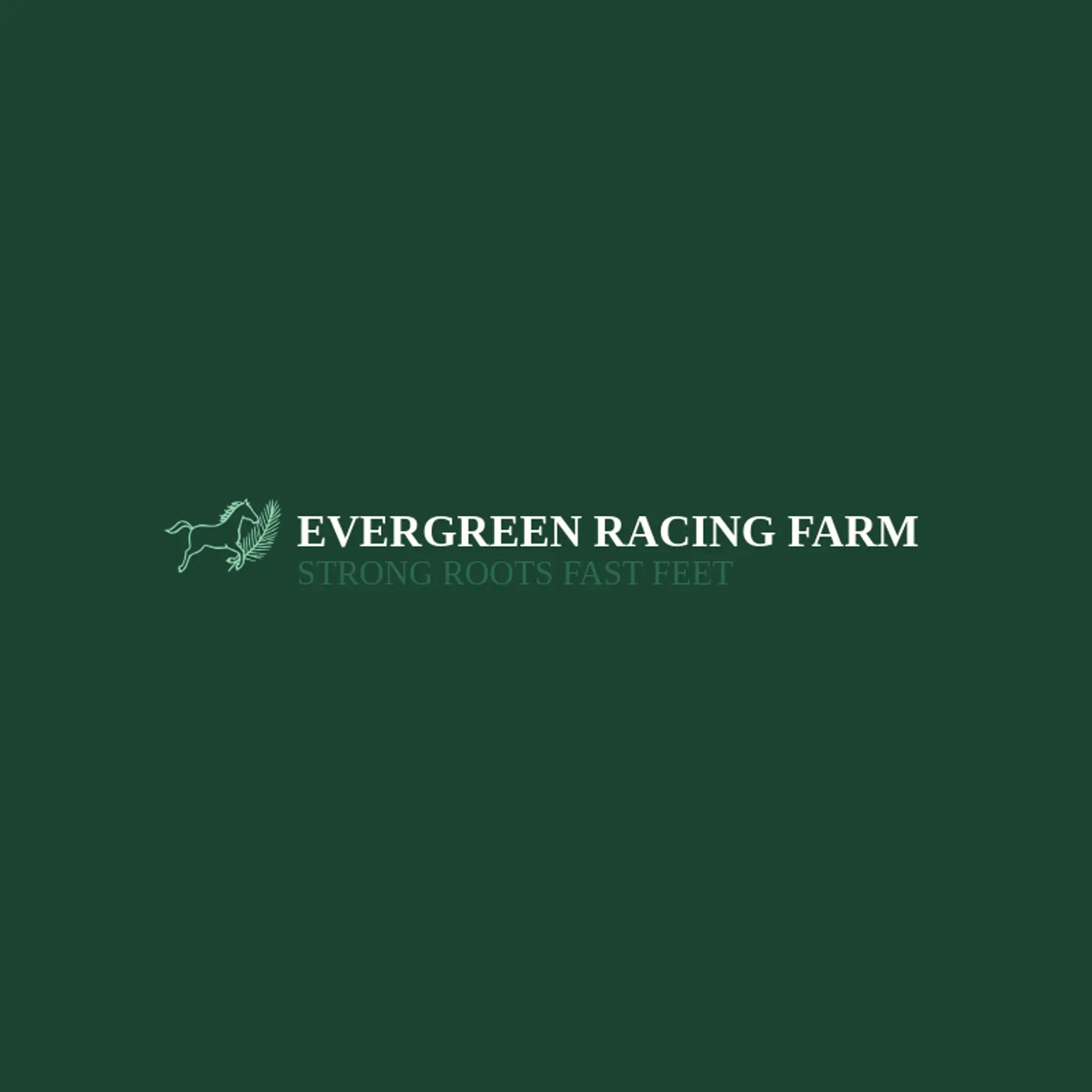 Evergreen Racing Farm logo for horse racing