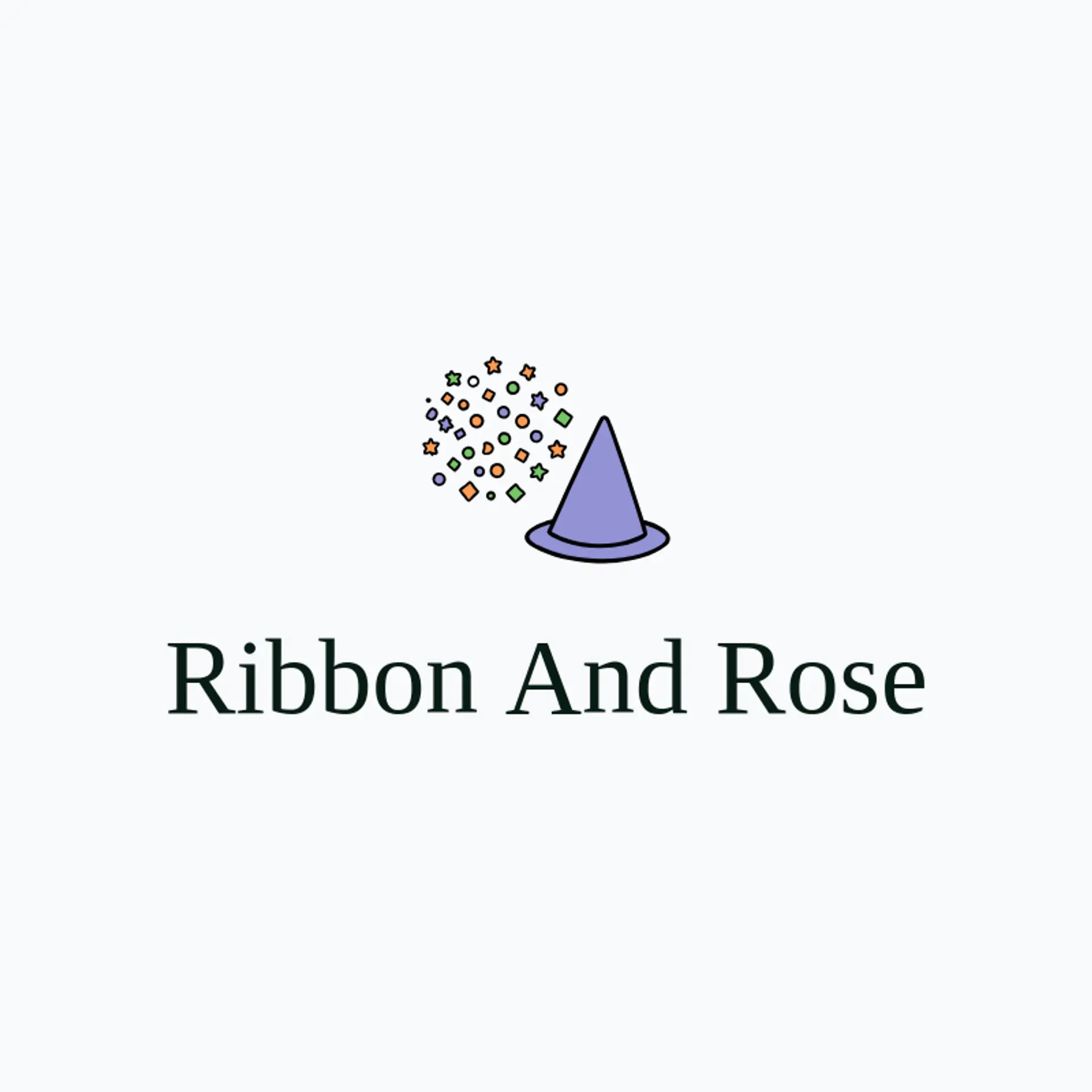 Ribbon and Rose logo for party rental