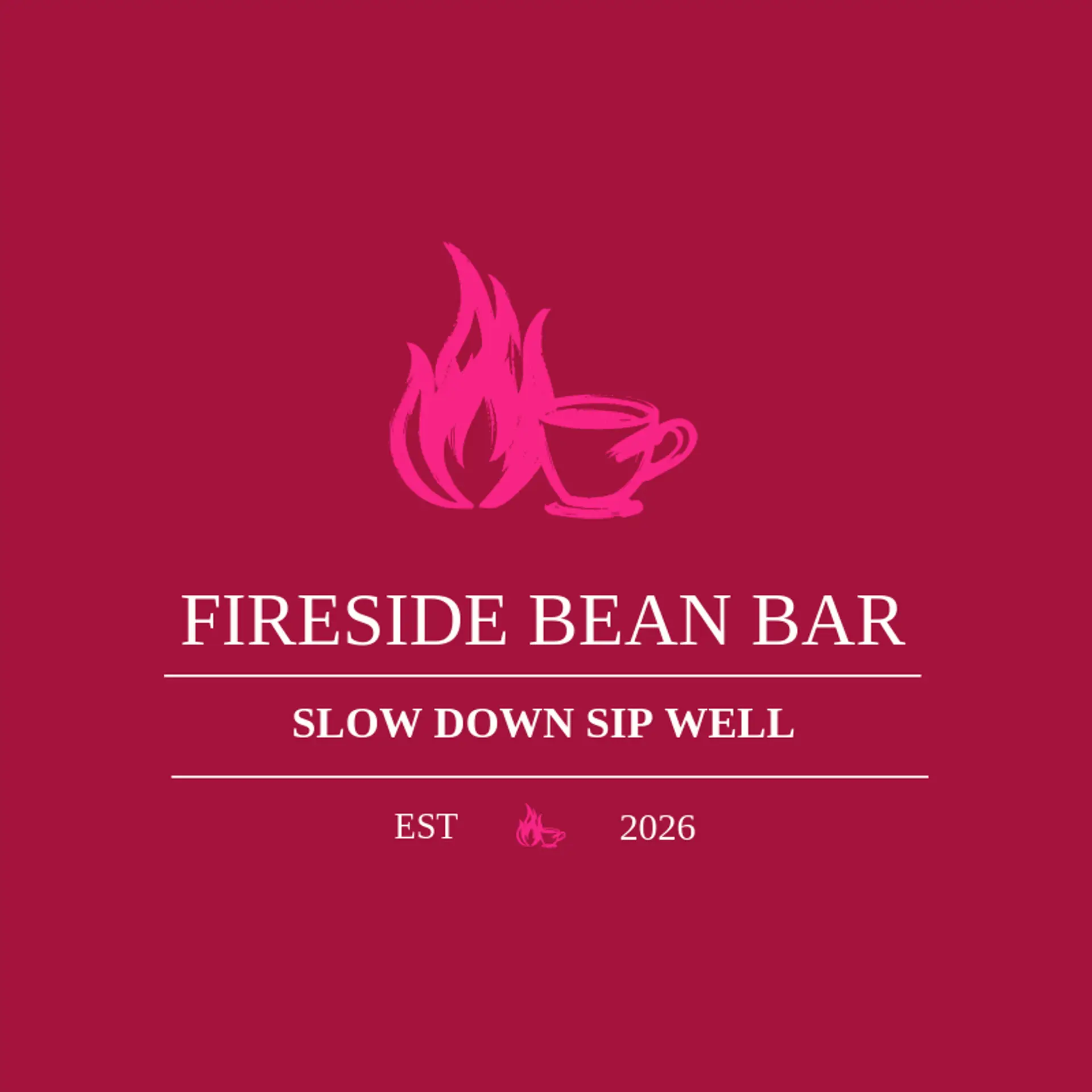 Fireside Bean Bar logo for coffee cup