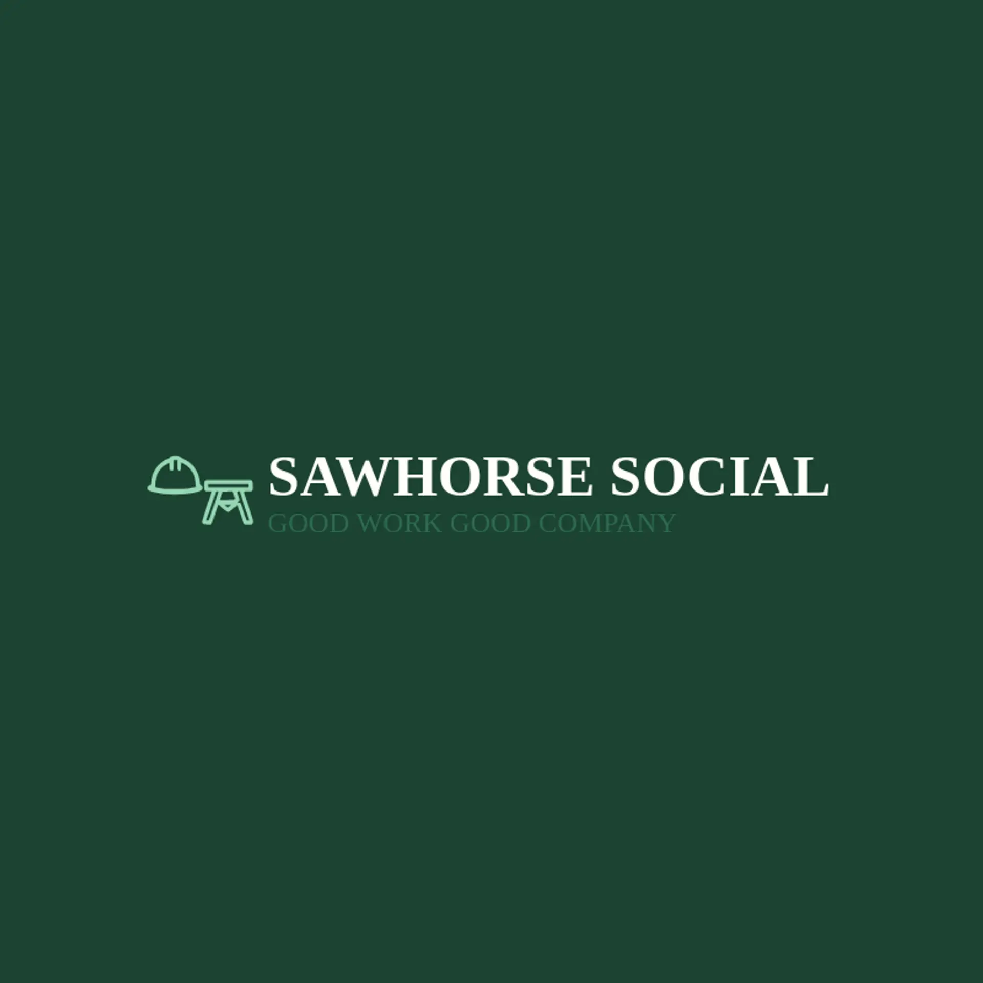 Sawhorse Social logo for hard hat