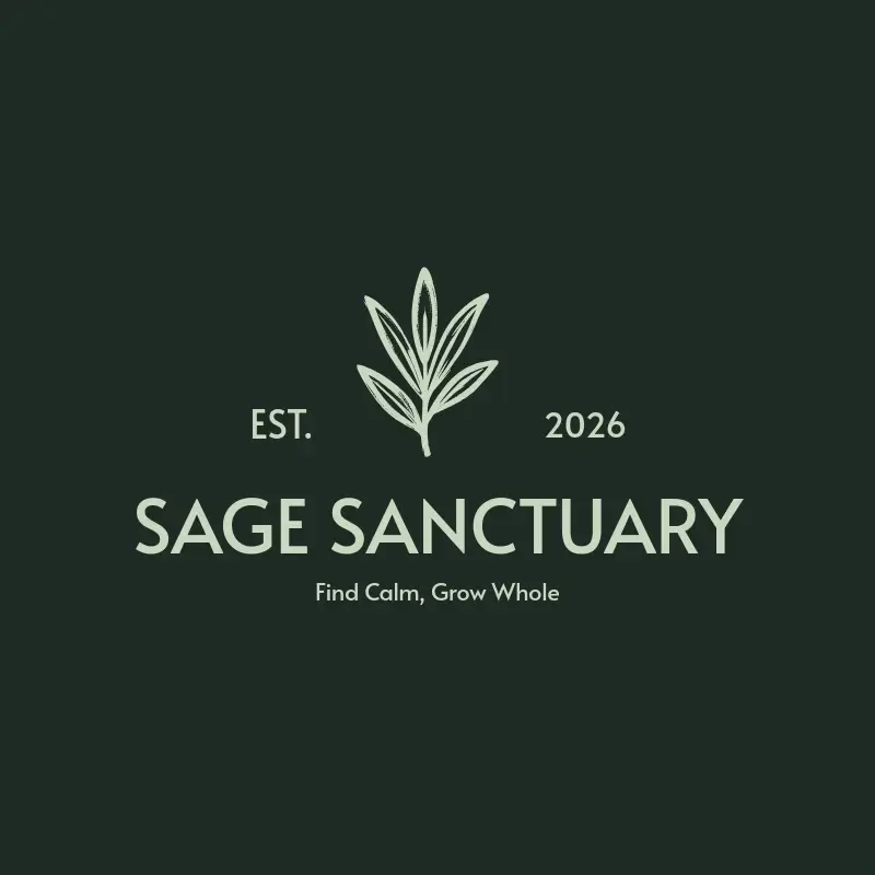 The spa name Sage Sanctuary as a branded logo with a single color icon