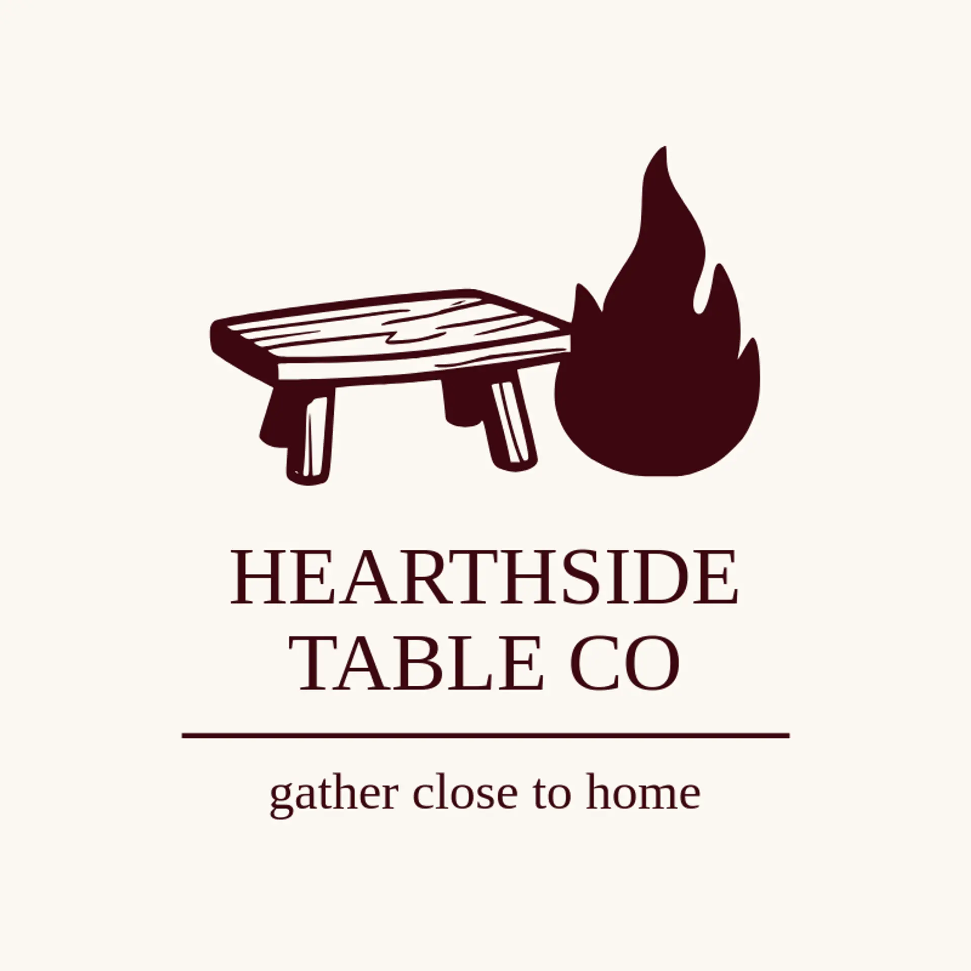 Hearthside Table Co logo for table
