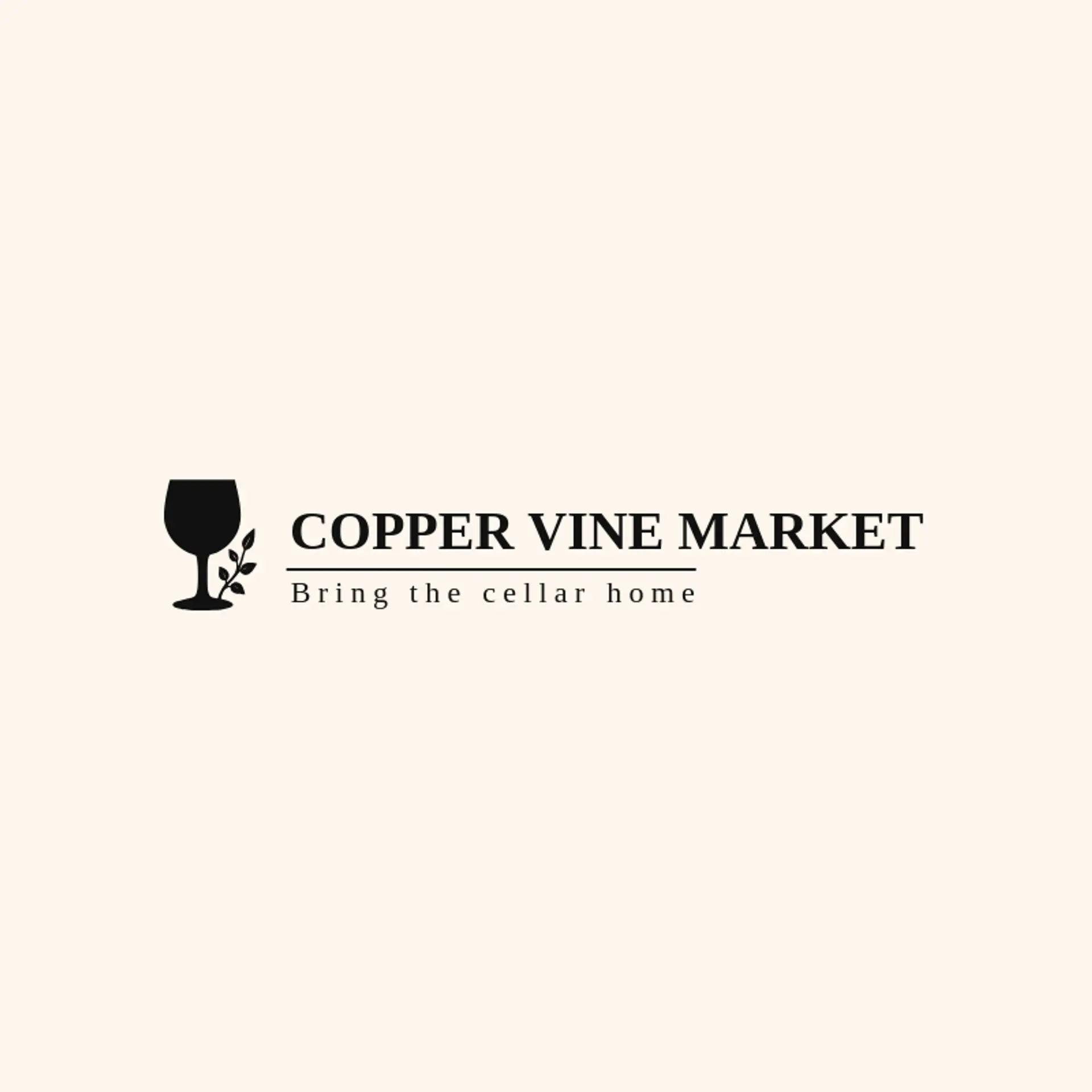 Copper Vine Market logo for wine glass