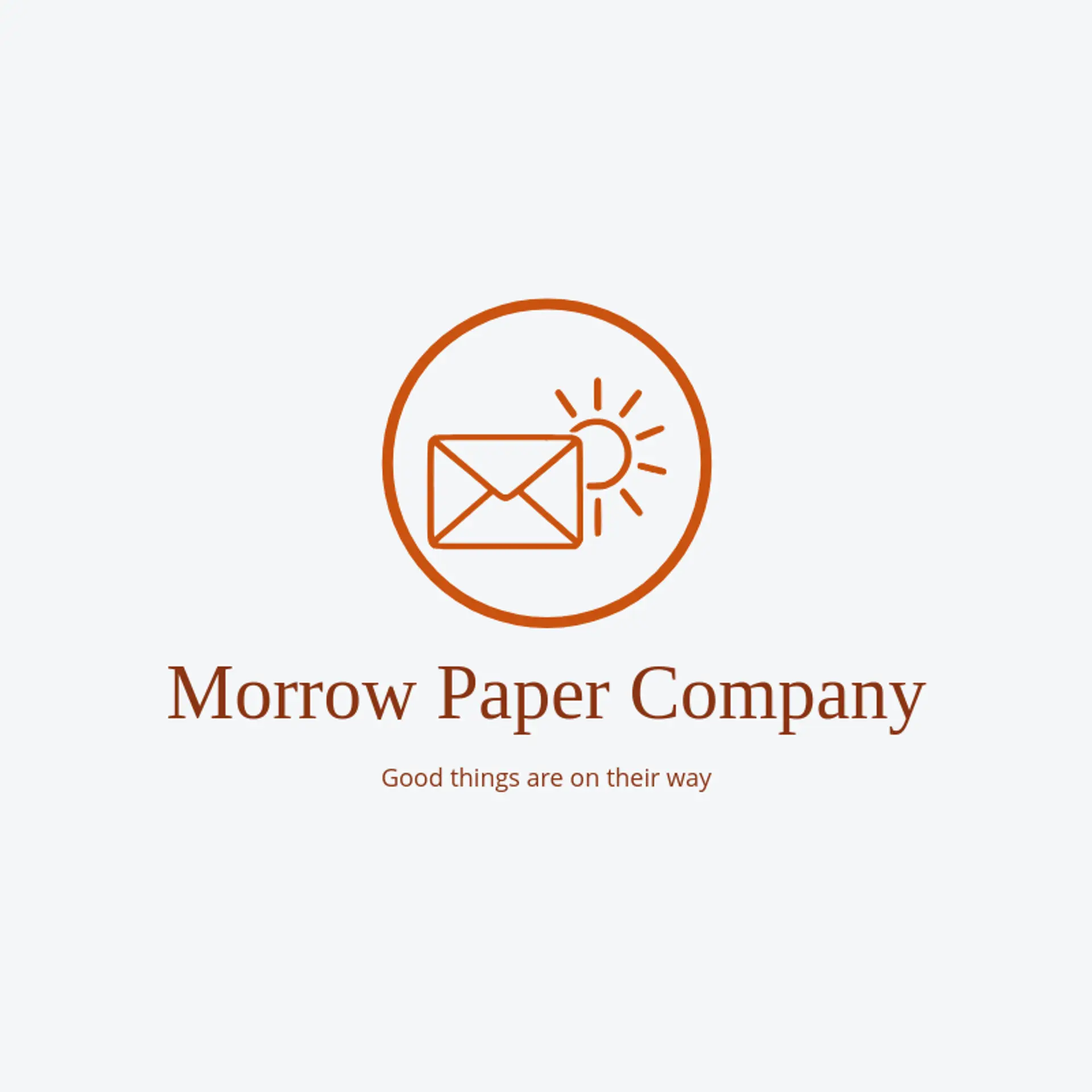 Morrow Paper Company logo for envelope