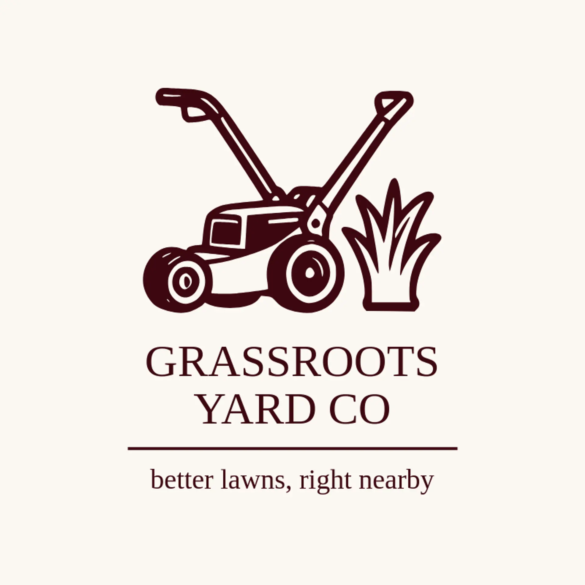 Grassroots Yard Co logo for lawn mowing
