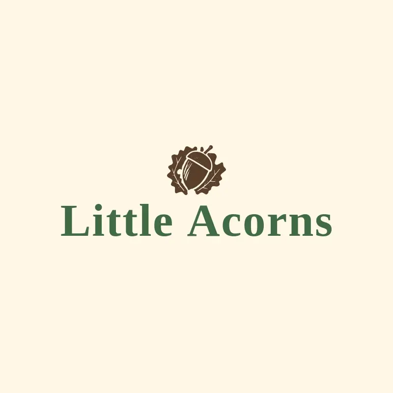 The babysitting name Little Acorns as a branded logo with a single color icon
