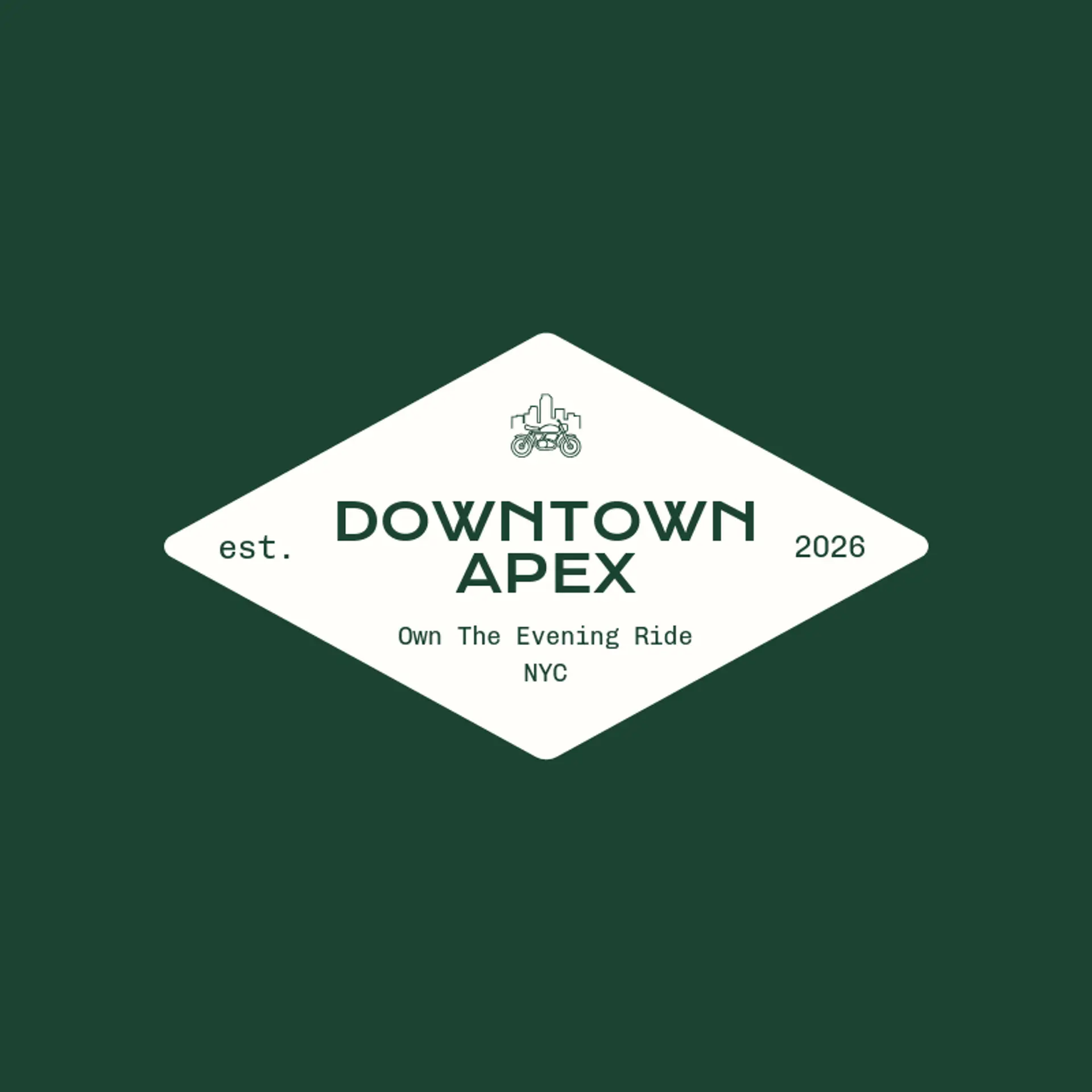 Downtown Apex logo for motorcycle