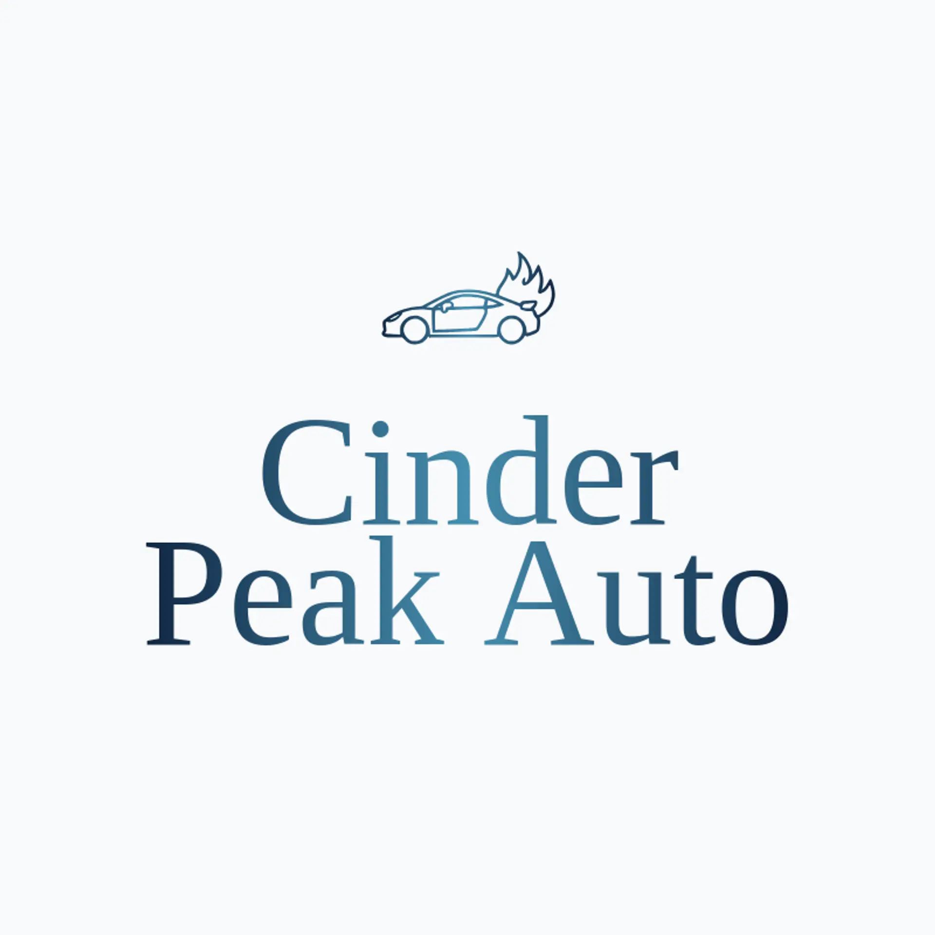 Cinder Peak Auto logo for sports car