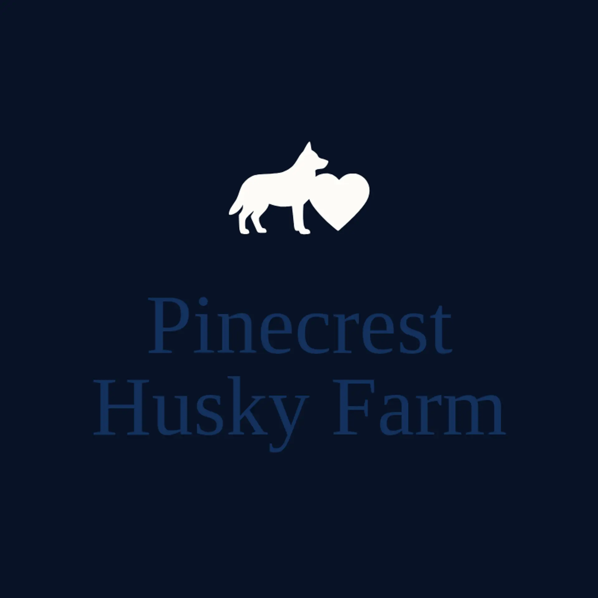 Pinecrest Husky Farm logo for husky