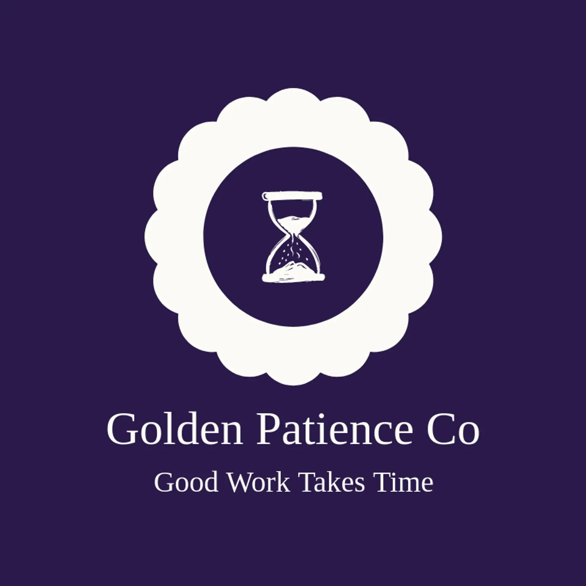 Golden Patience Co logo for hourglass