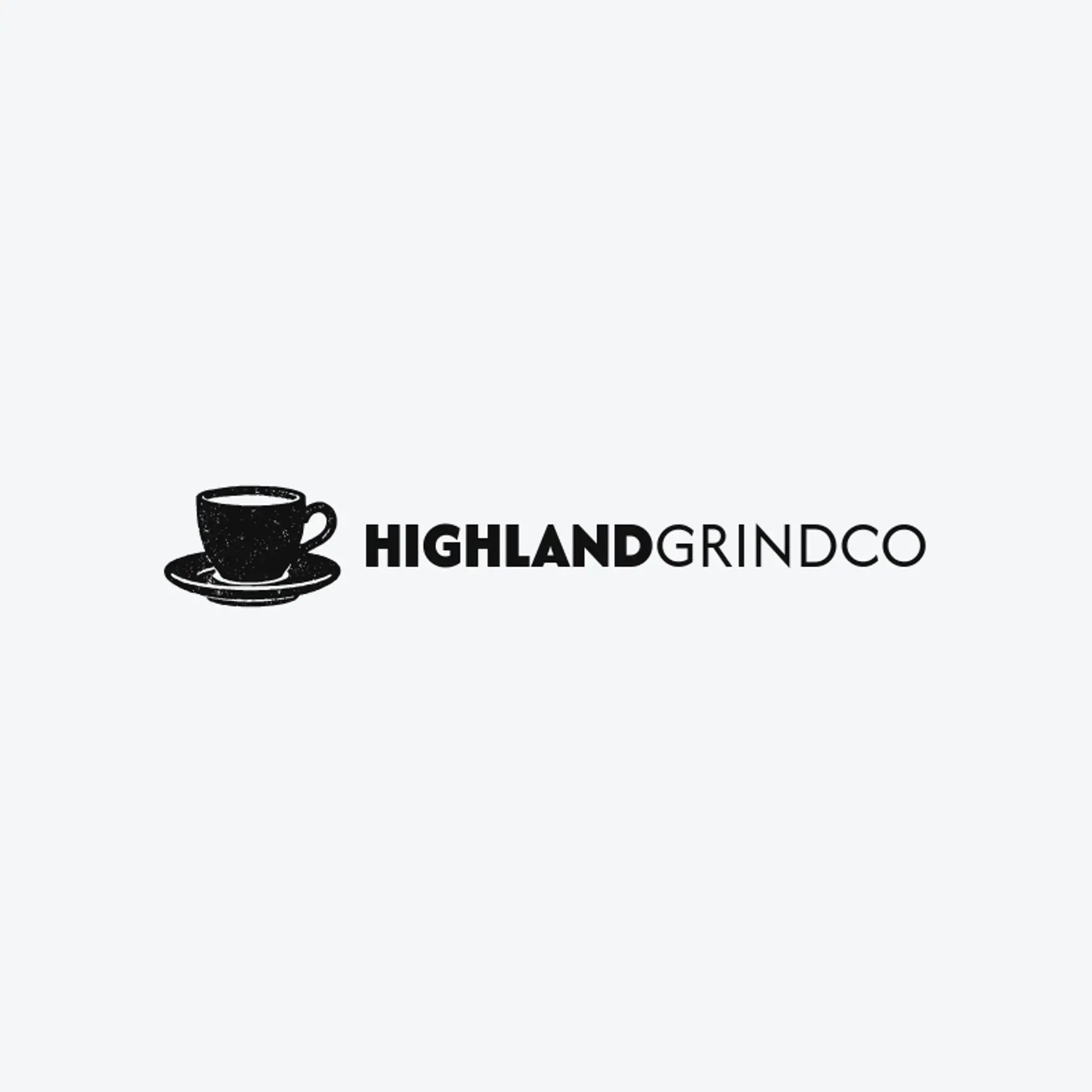Highland Grind Co logo for coffee