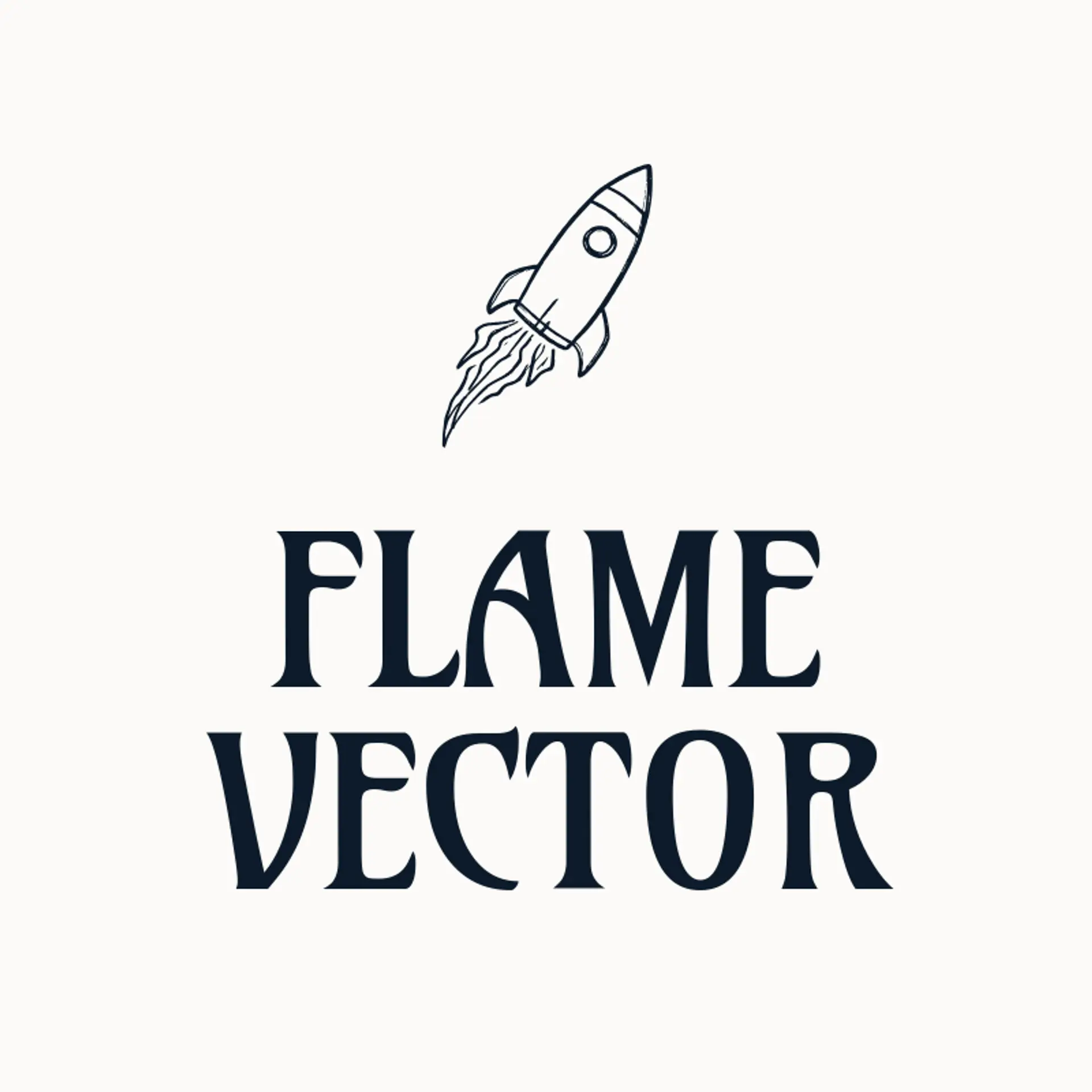Flame Vector logo for rocket