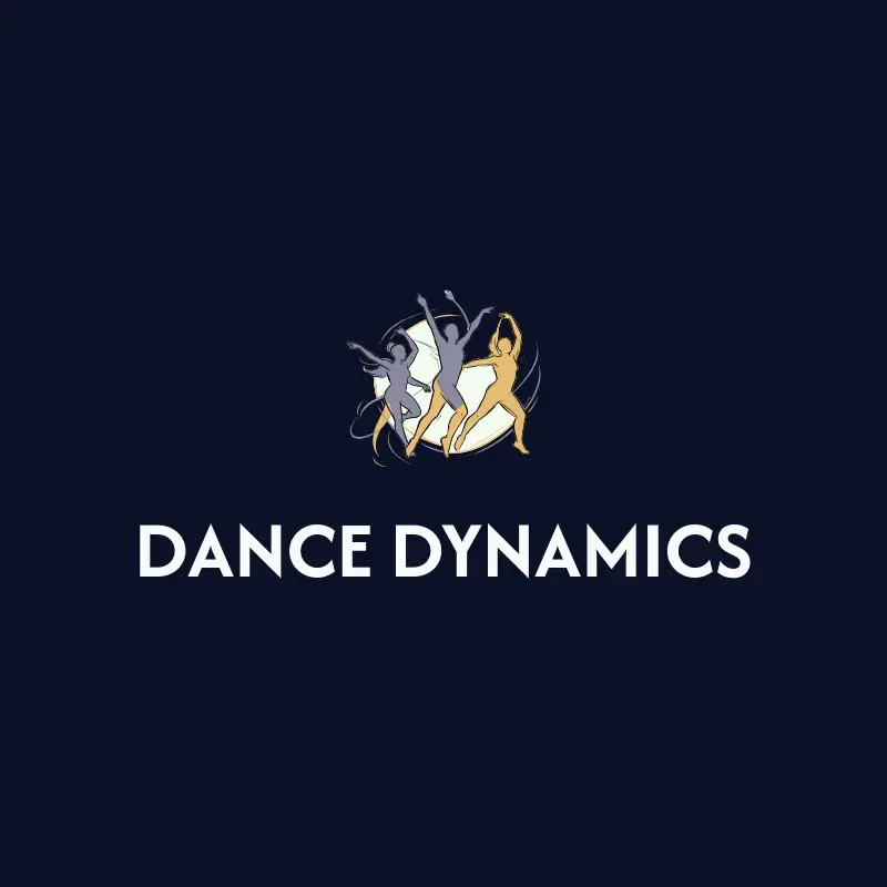 The dance studio name Dance Dynamics as a branded logo with a color icon