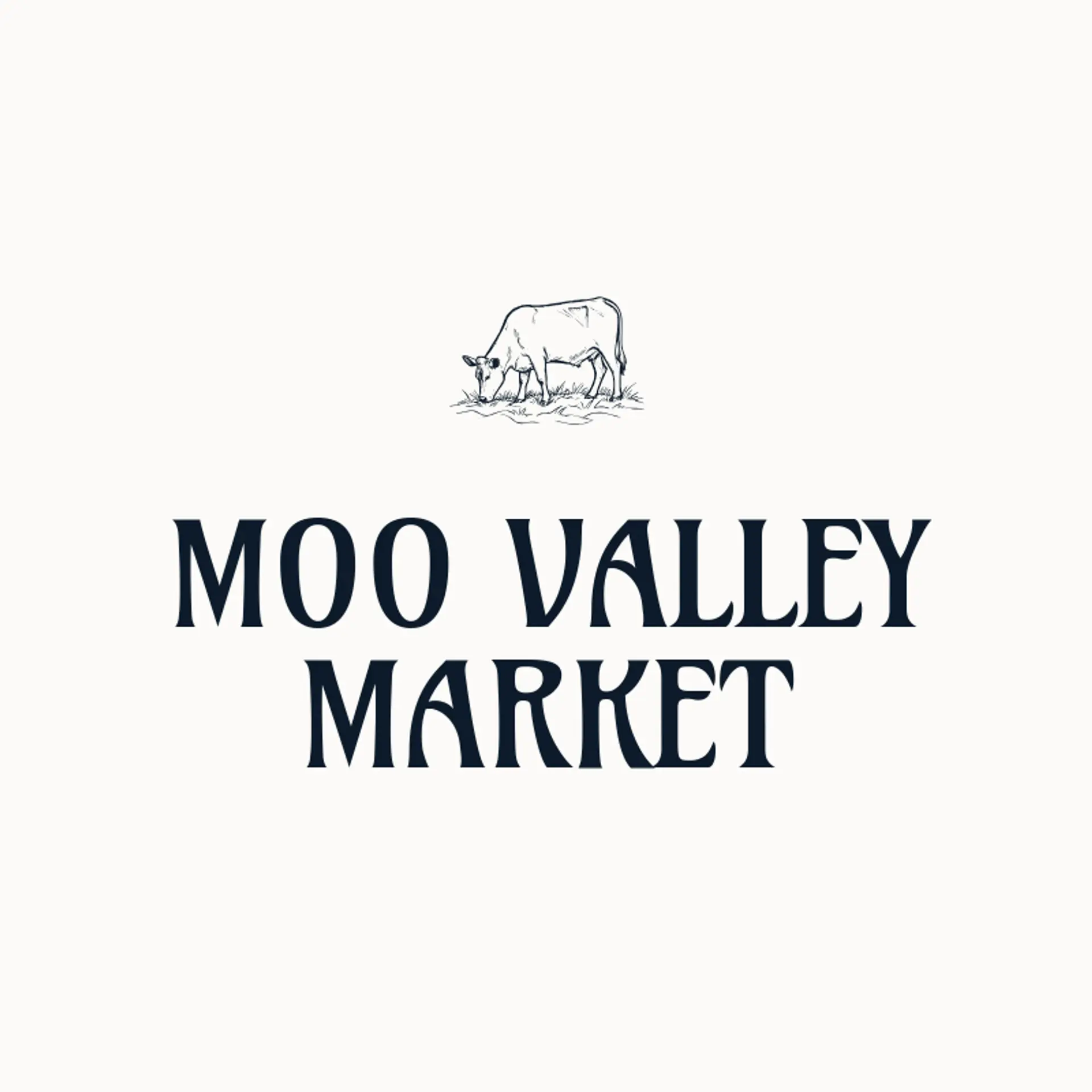 Moo Valley Market logo for cow