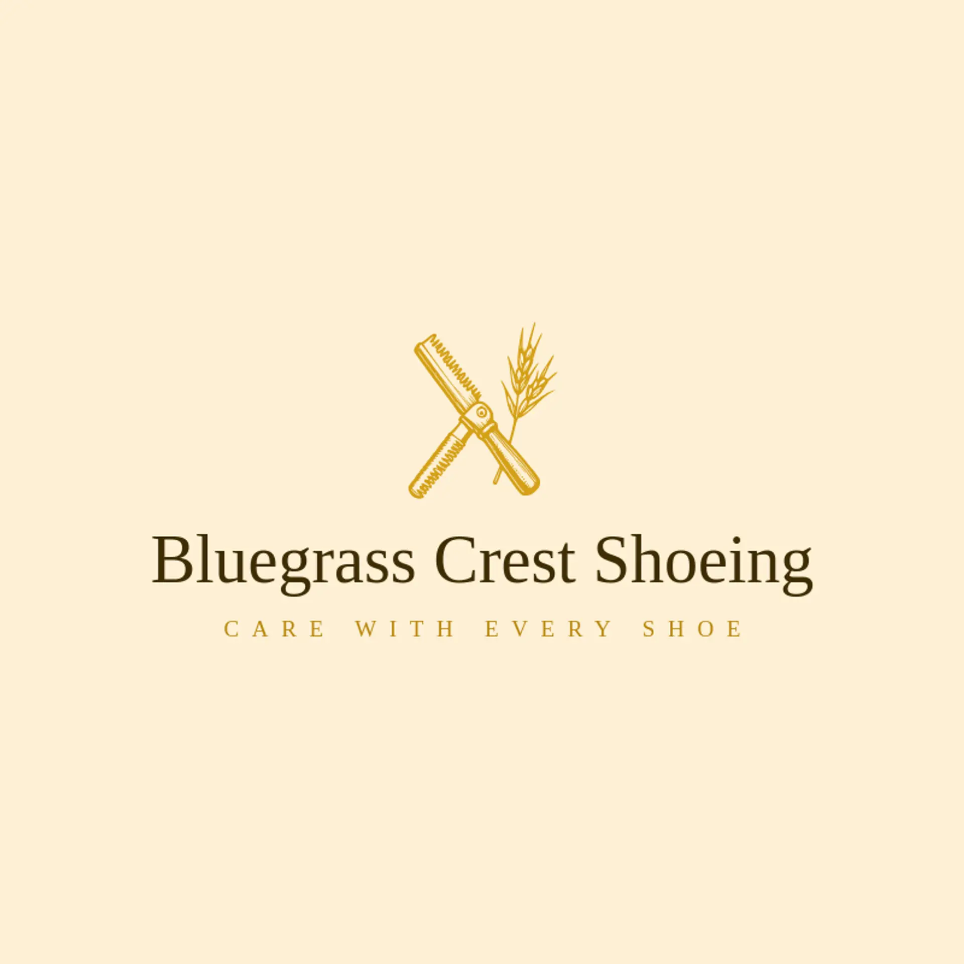 Bluegrass Crest Shoeing logo for farrier