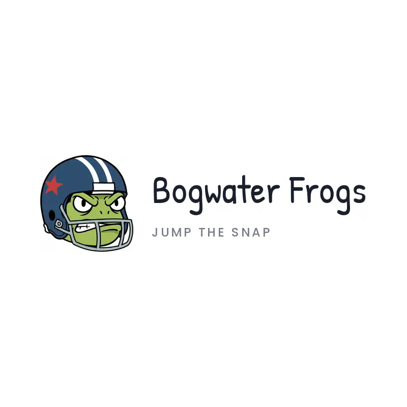 Frog mascot helmet football team logo for Bogwater Frogs