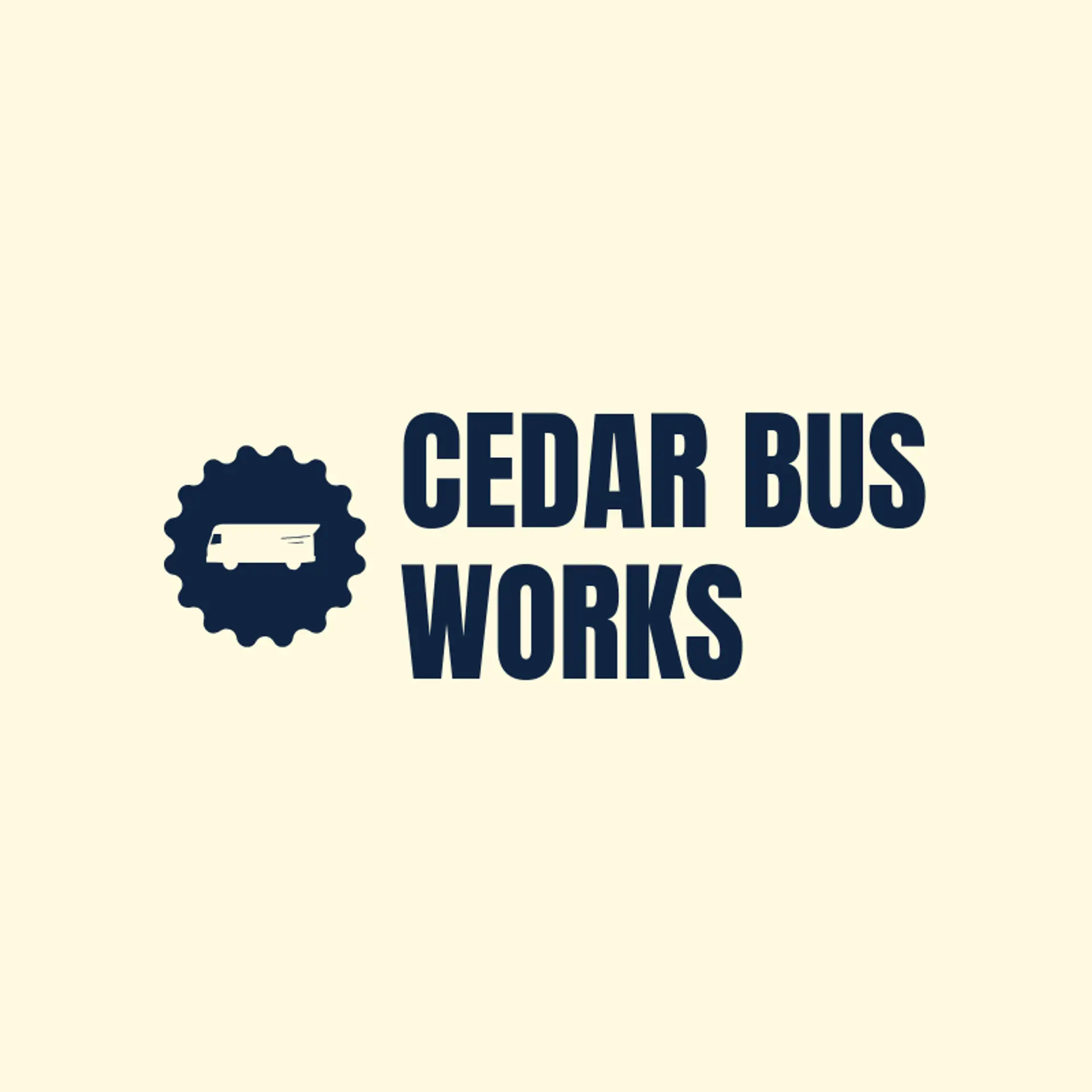 Cedar Bus Works logo for transport
