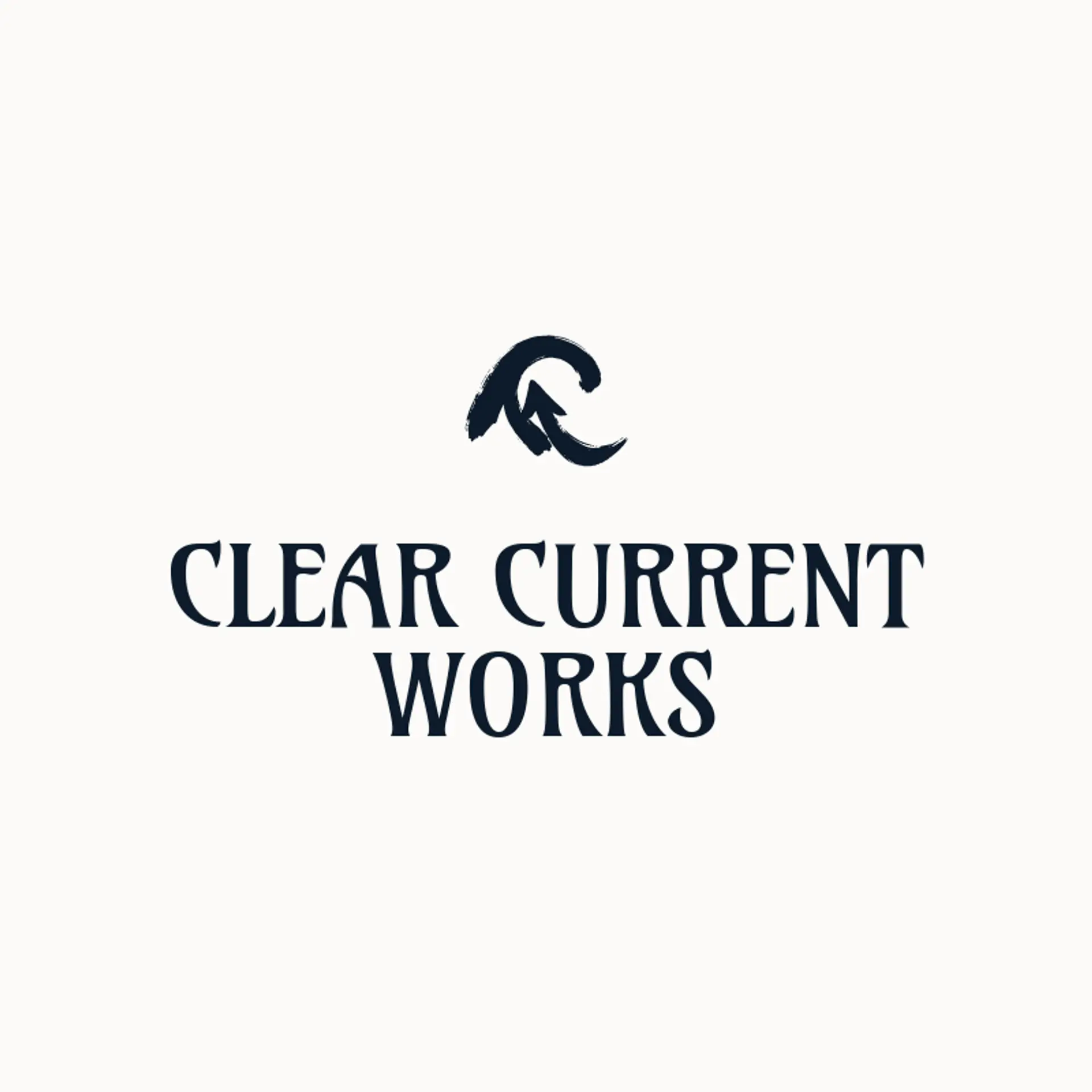 Clear Current Works logo for negative space