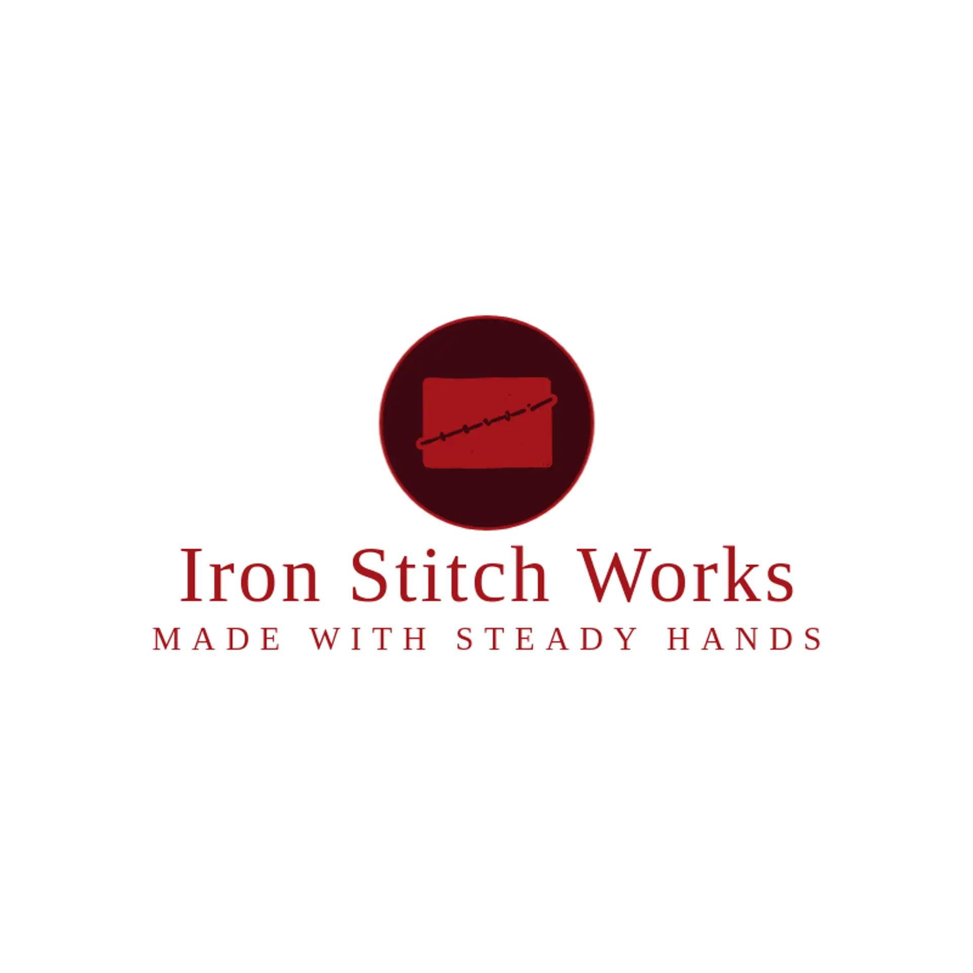 Iron Stitch Works logo for leather