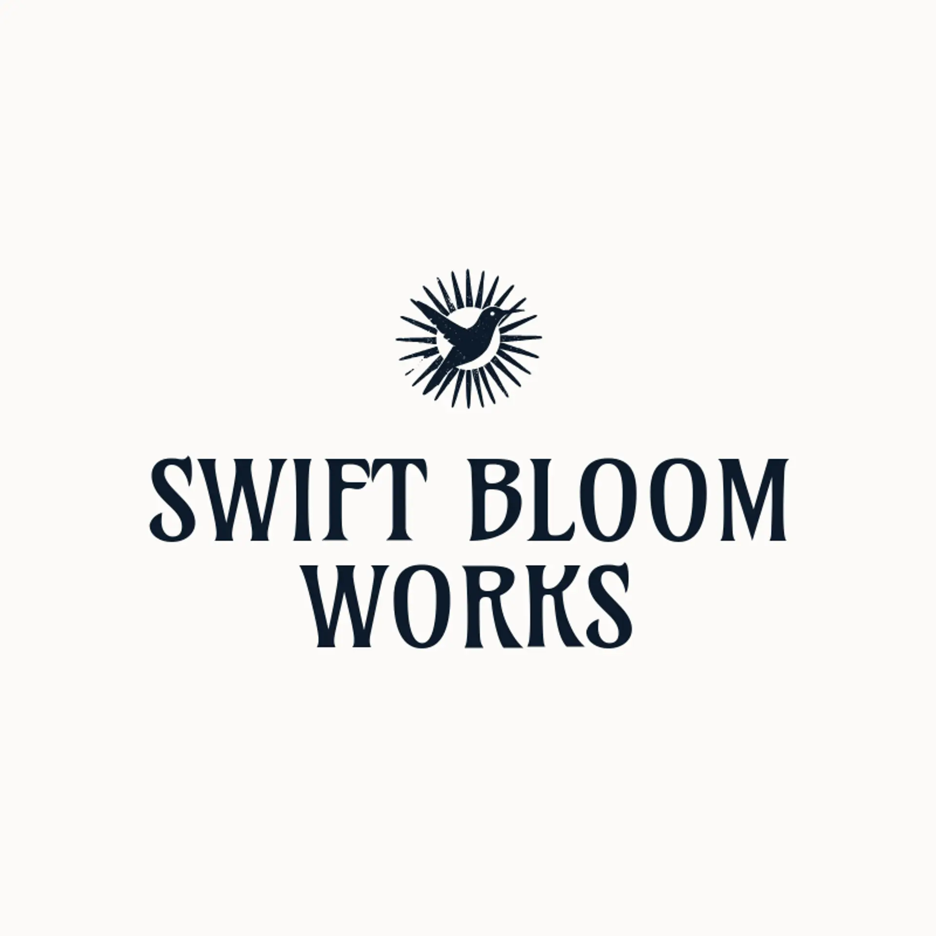 Swift Bloom Works logo for hummingbird
