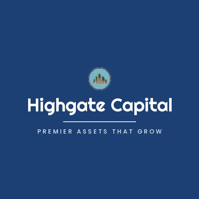 A building roofline against a skyline, a multifamily commercial real estate logo in a retro style