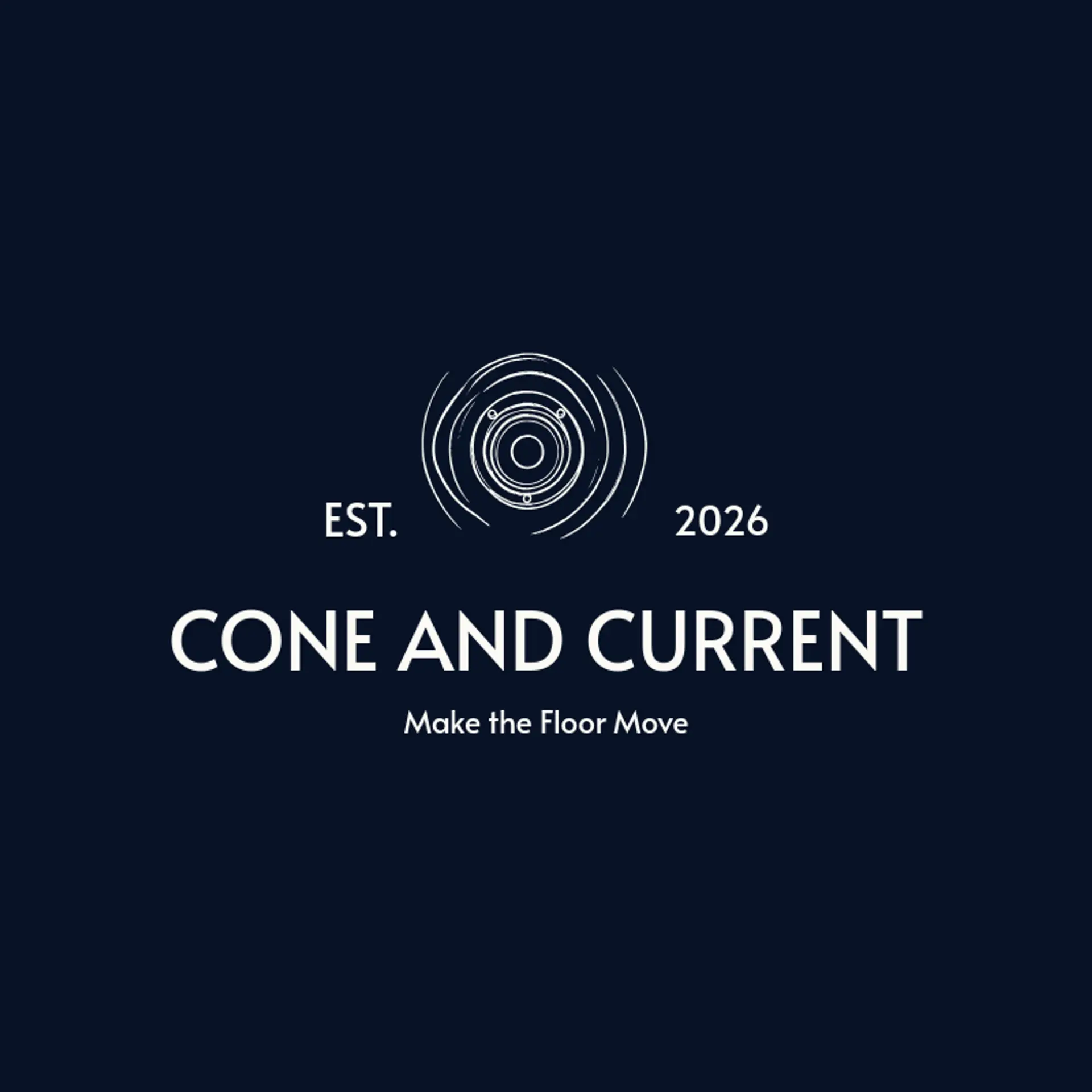 Cone and Current logo for bass
