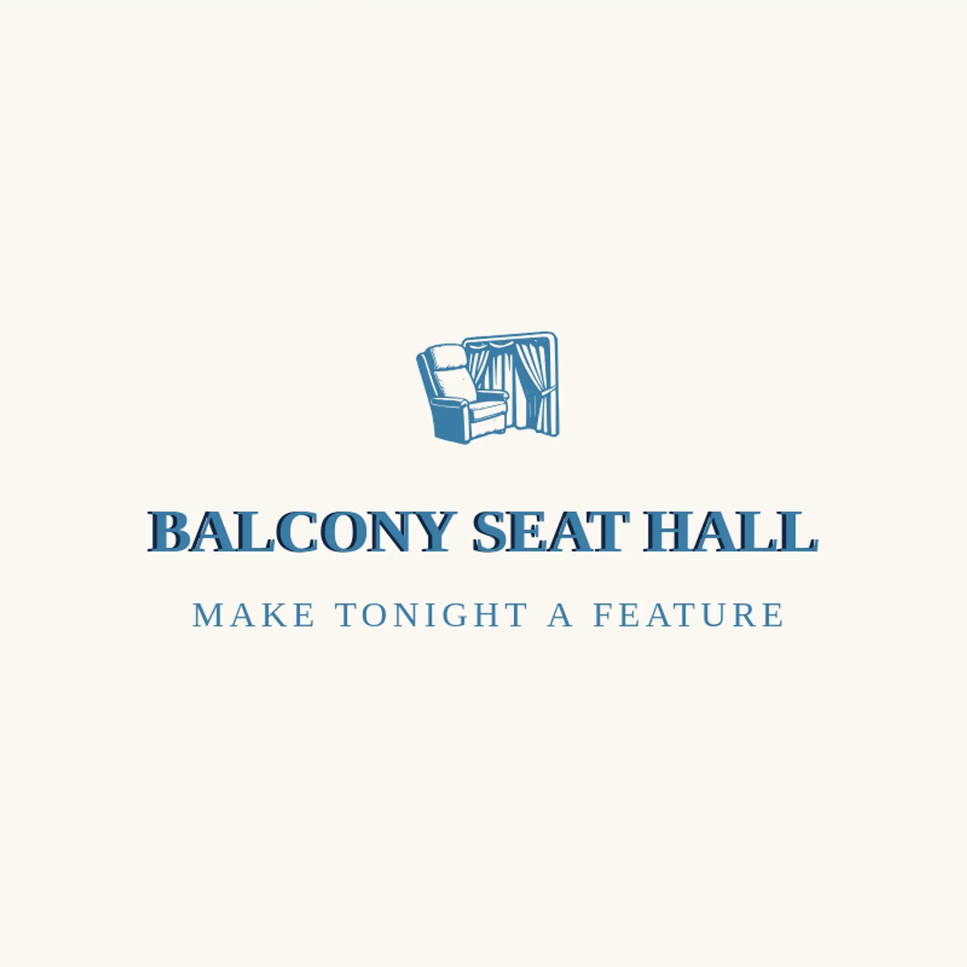 Balcony Seat Hall logo for movie theater