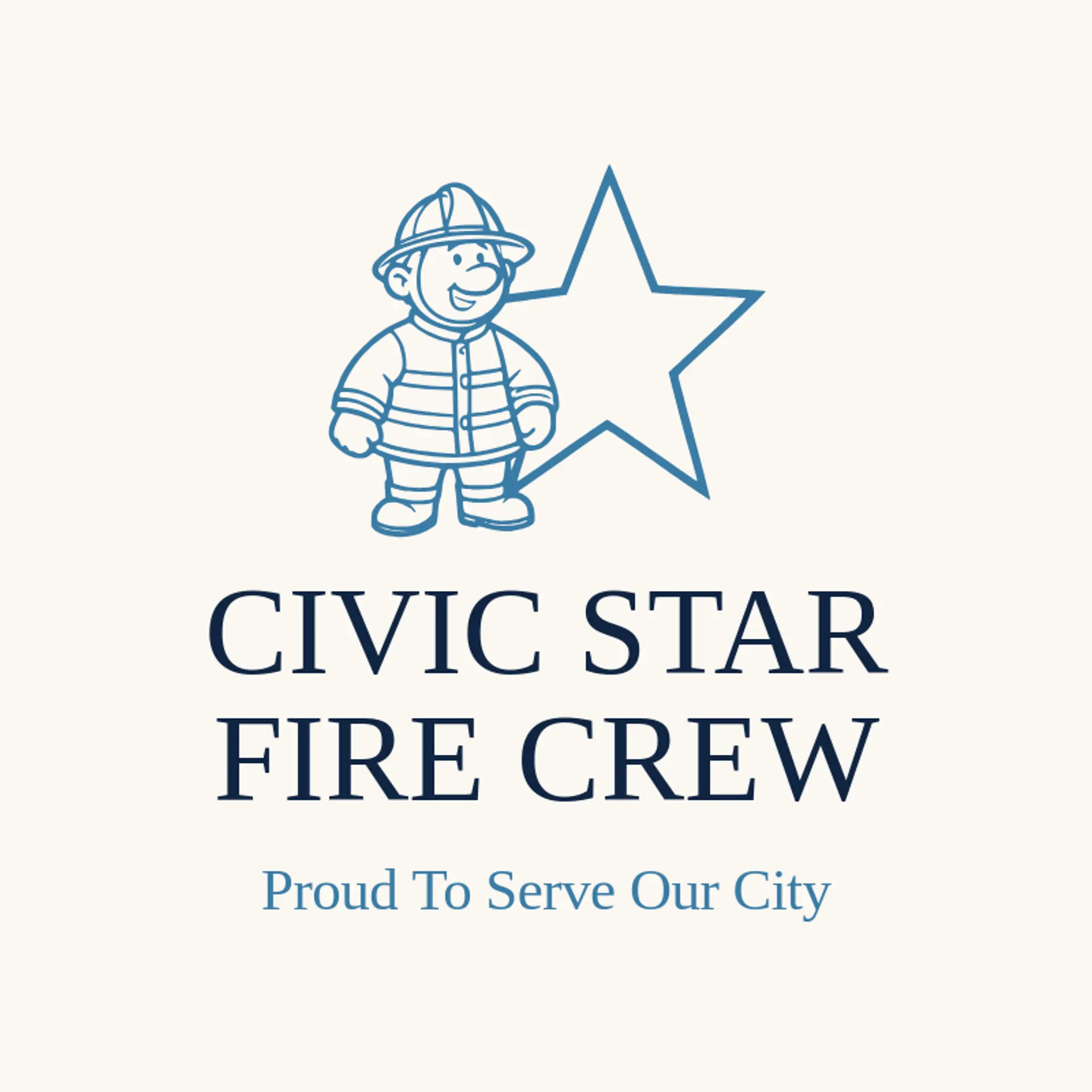 Civic Star Fire Crew logo for fireman