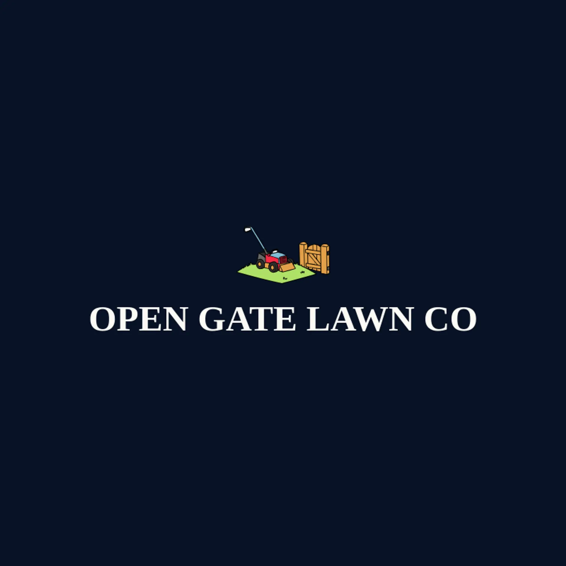 Open Gate Lawn Co logo for lawn mowing
