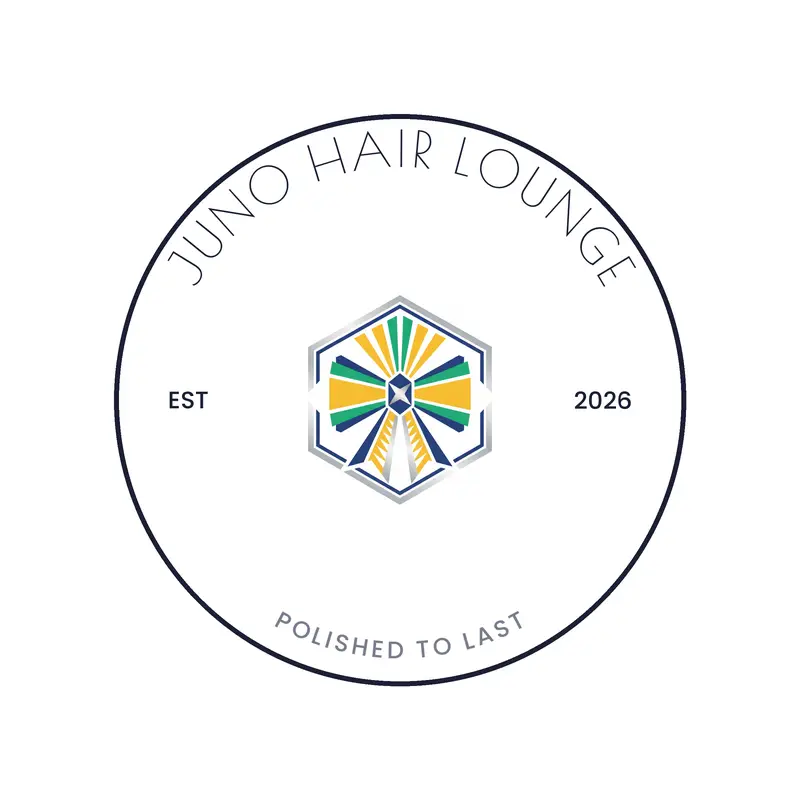 A ribbon hair bow, a playful salon logo in a deco style