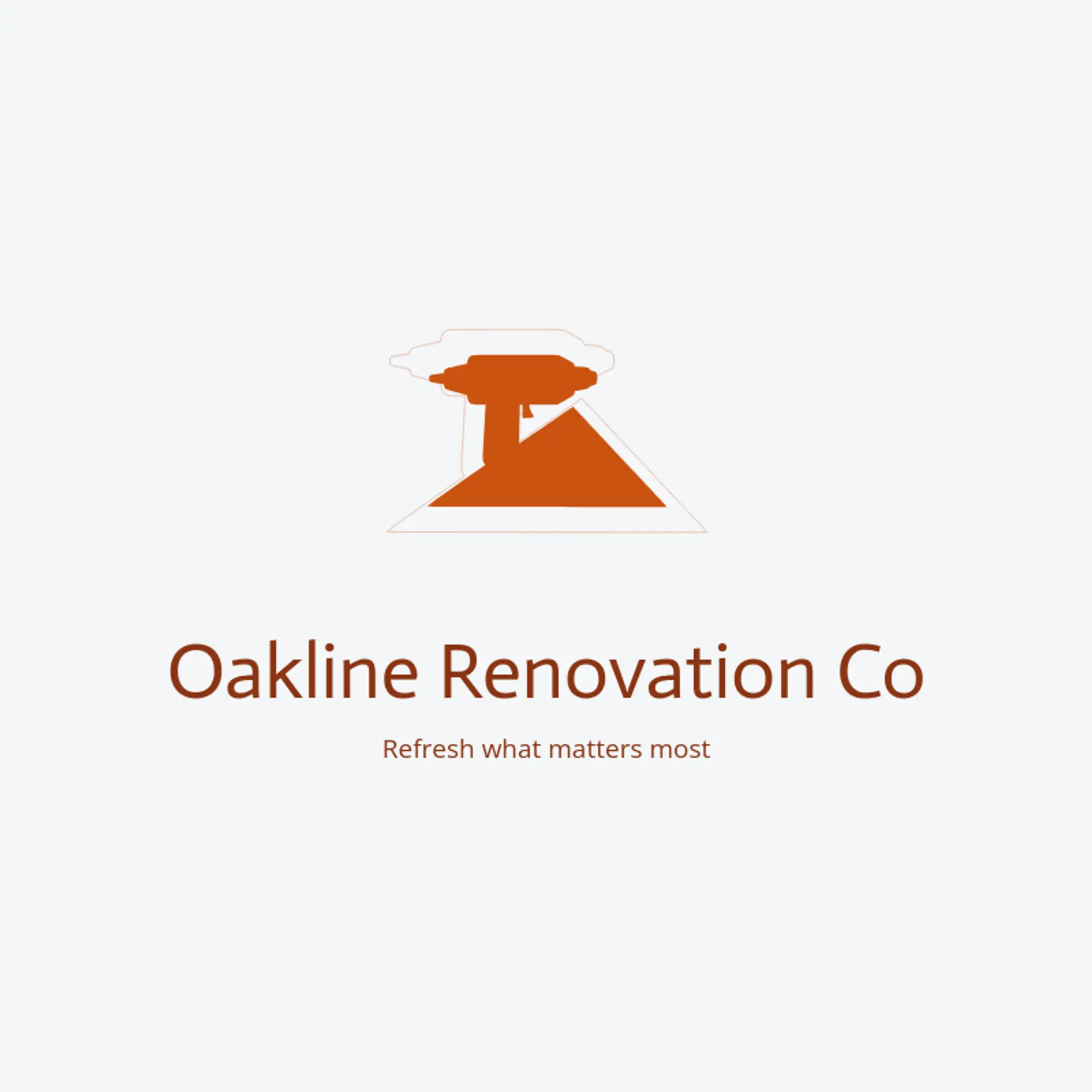 Oakline Renovation Co logo for construction company