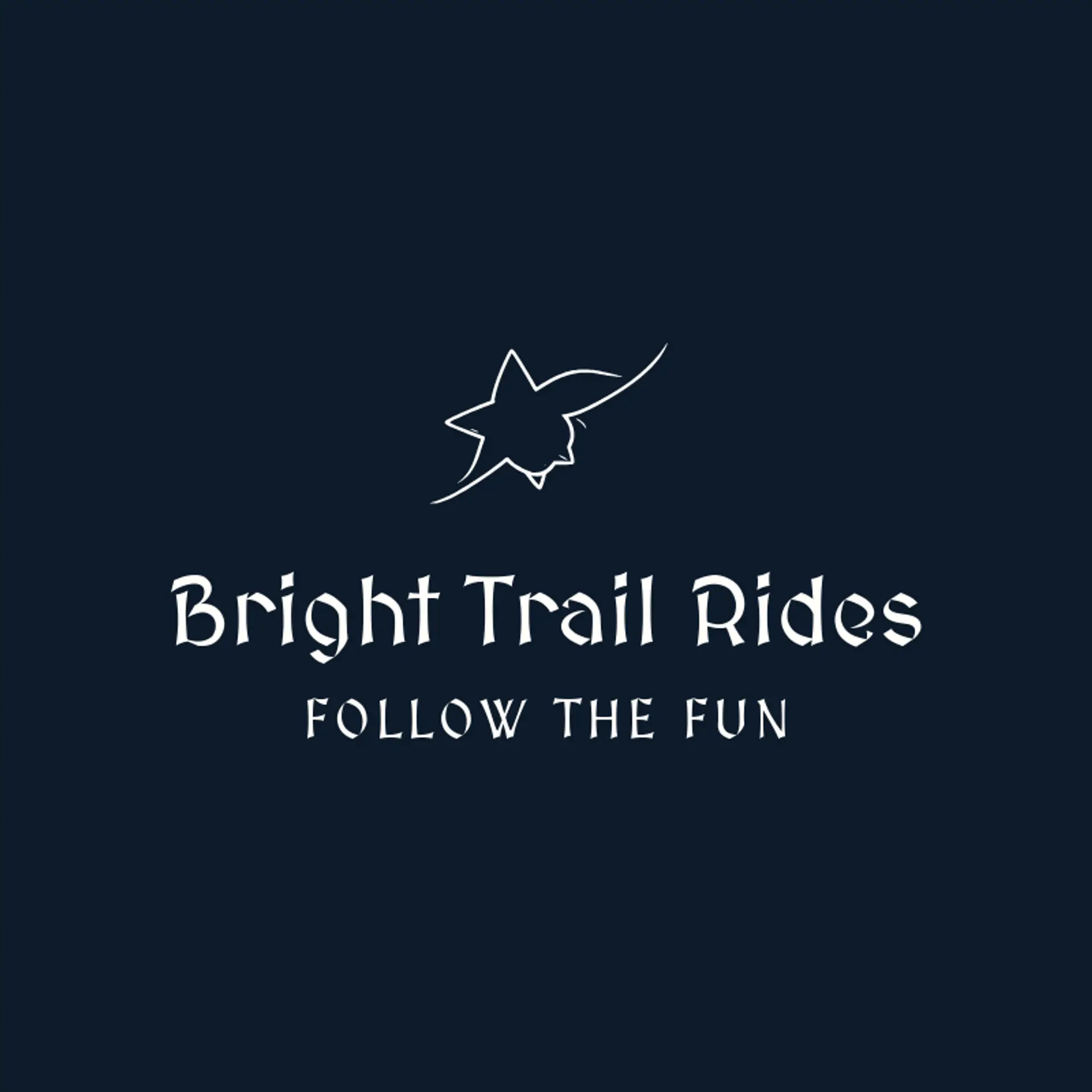 Bright Trail Rides logo for amusement park