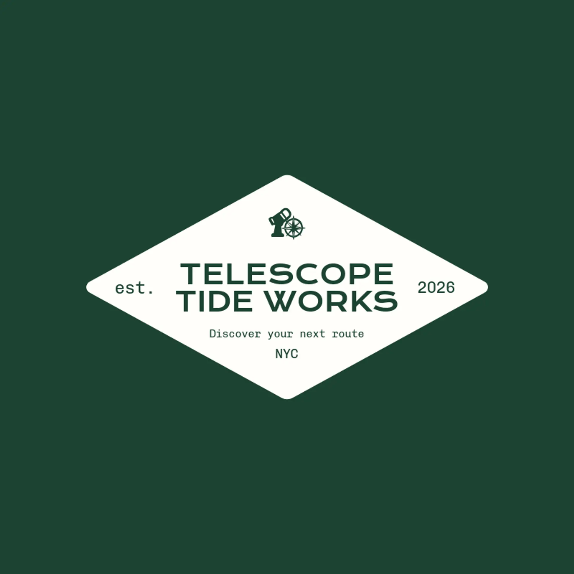 Telescope Tide Works logo for pirate