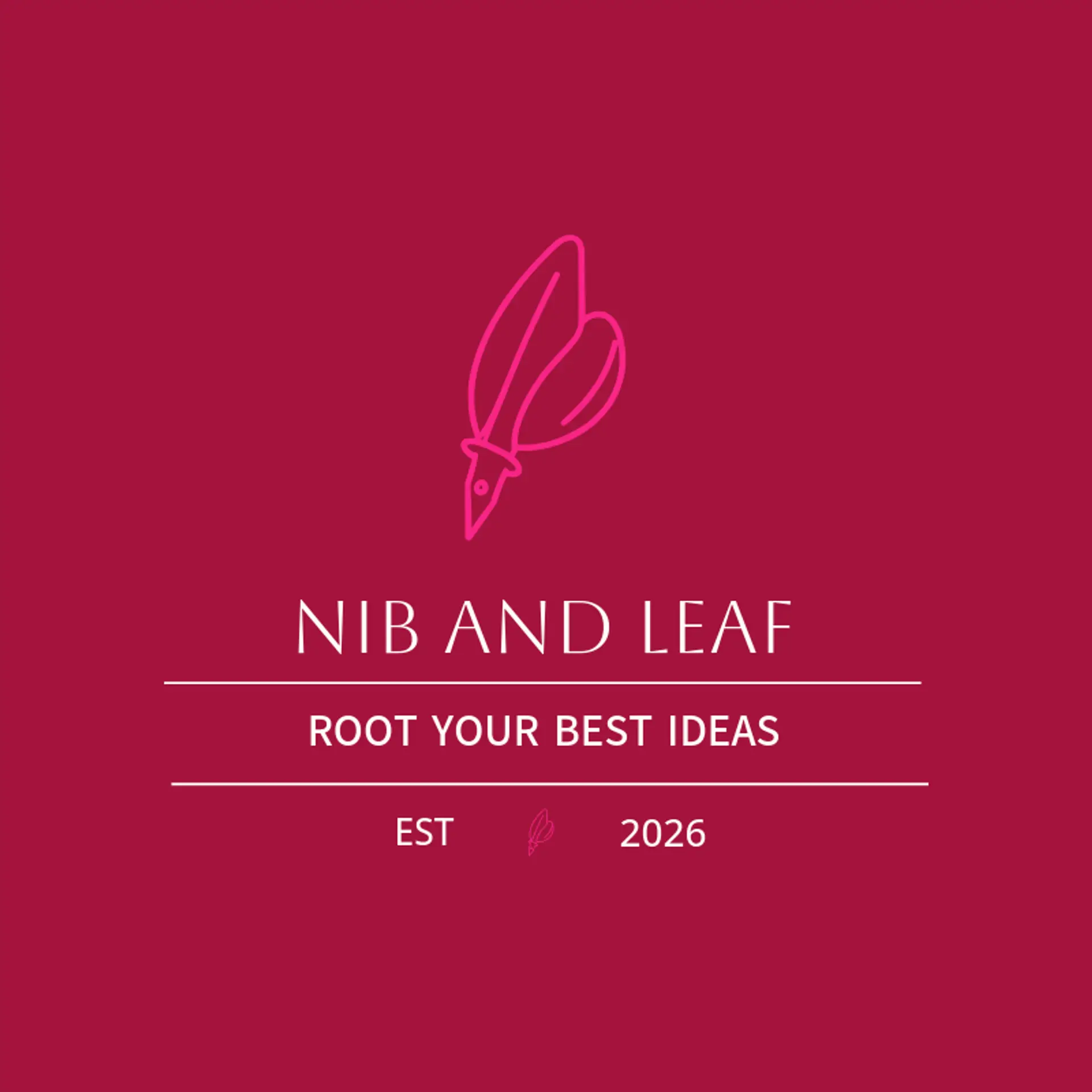 Nib And Leaf logo for pen