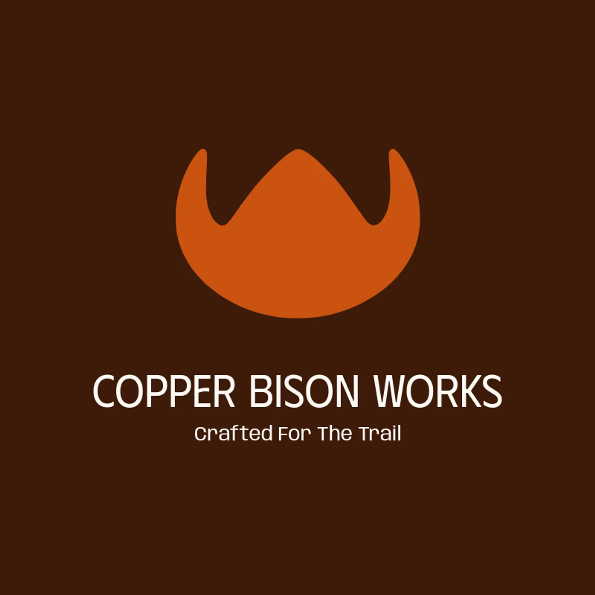 Copper Bison Works logo for bison
