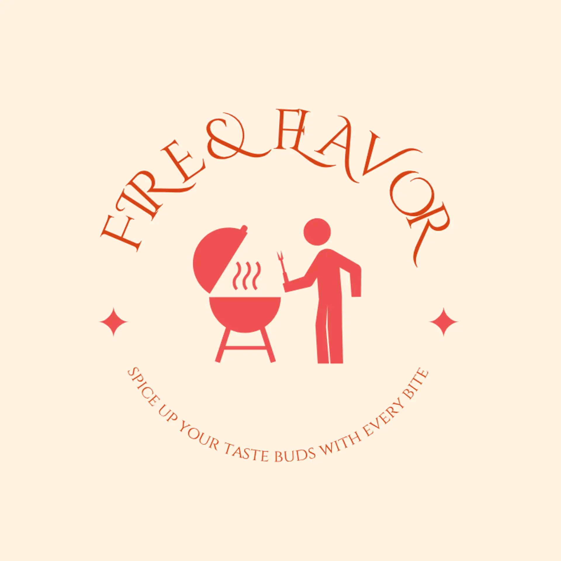 Fire & Flavor logo for bbq restaurant