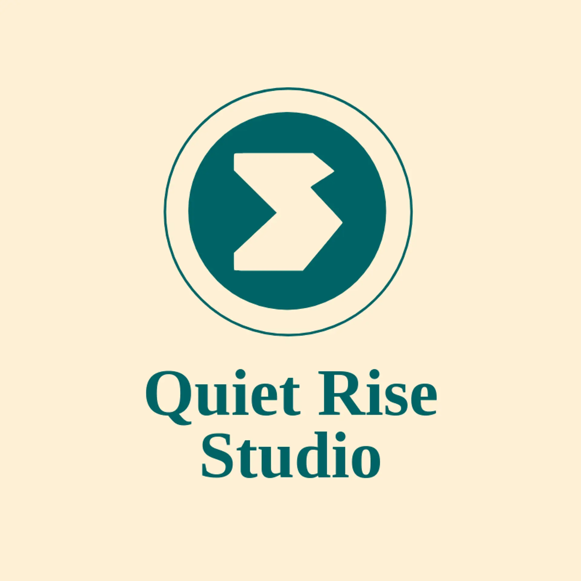 Quiet Rise Studio logo for elevator