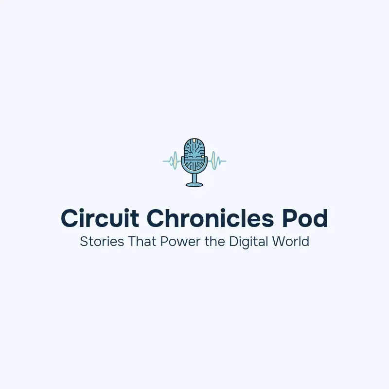 The podcast name Circuit Chronicles Pod as a branded logo with a color icon