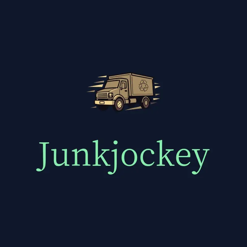 The junk removal name JunkJockey as a branded logo with a color icon