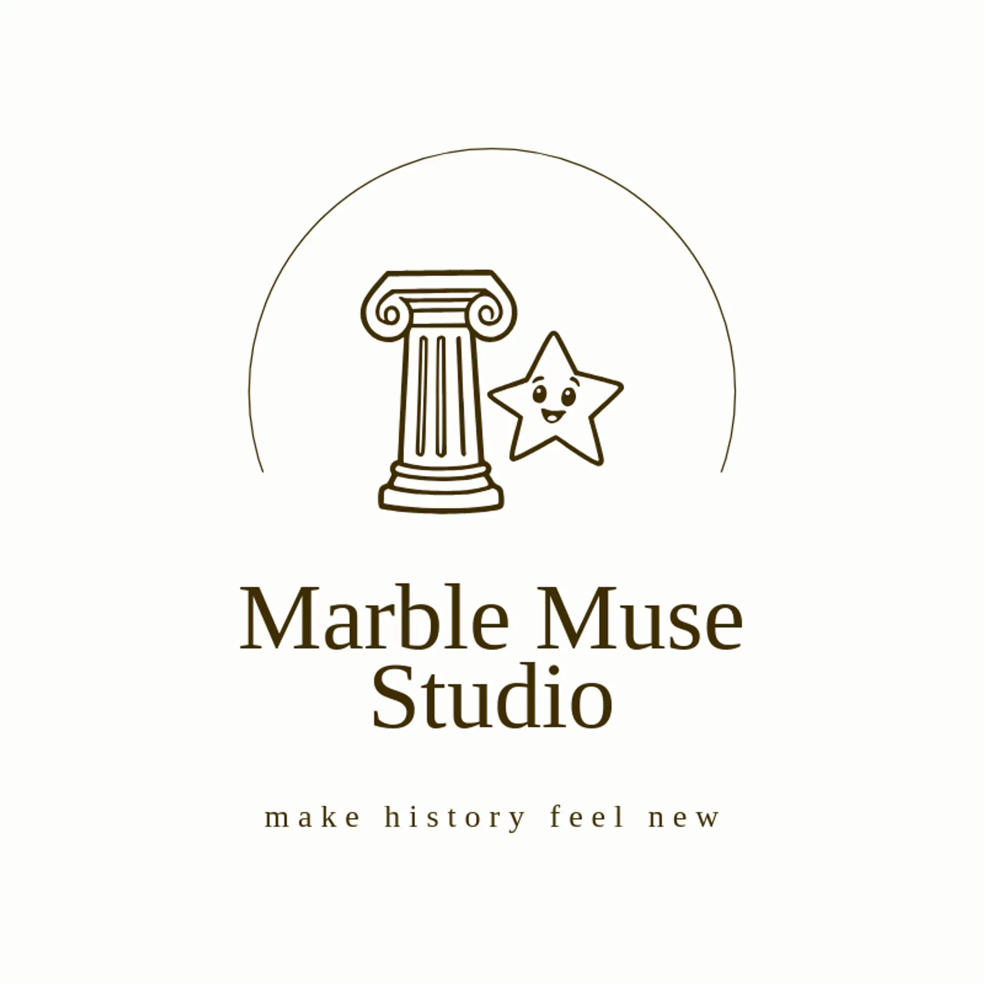 Marble Muse Studio logo for greek