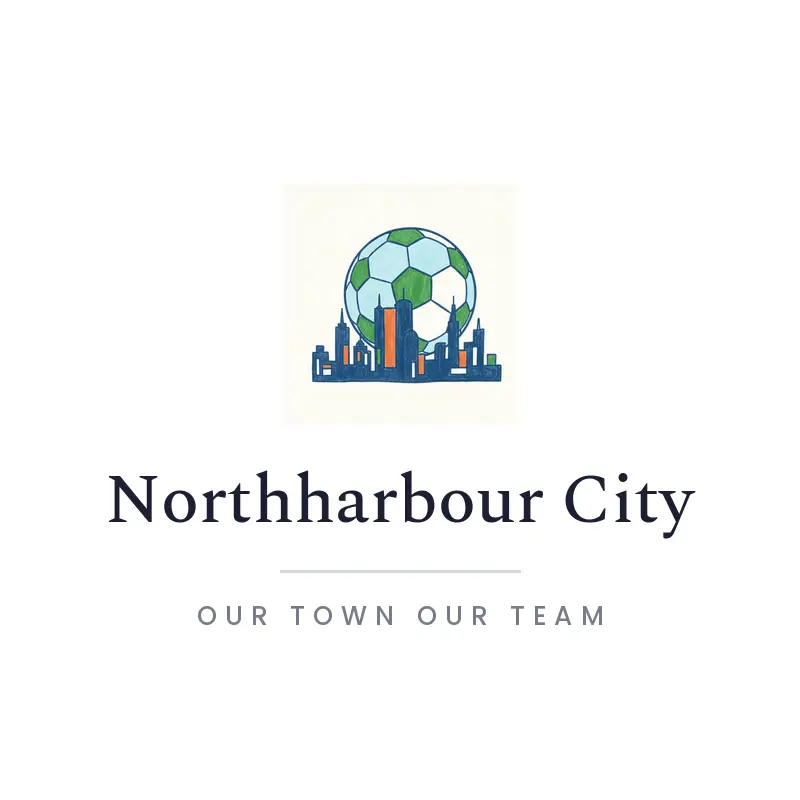 City skyline soccer team logo for Northharbour City