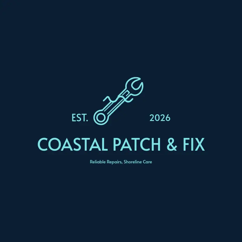 The handyman business name Coastal Patch & Fix as a branded logo with a single color icon