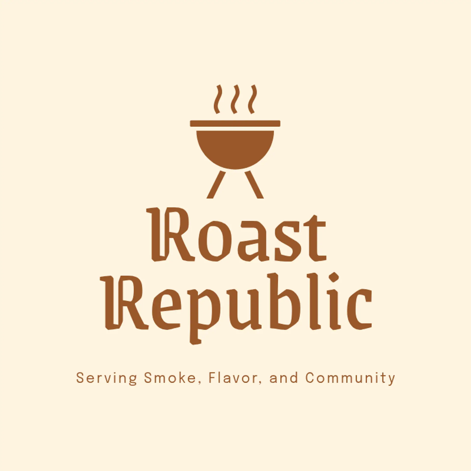 Roast Republic logo for bbq restaurant
