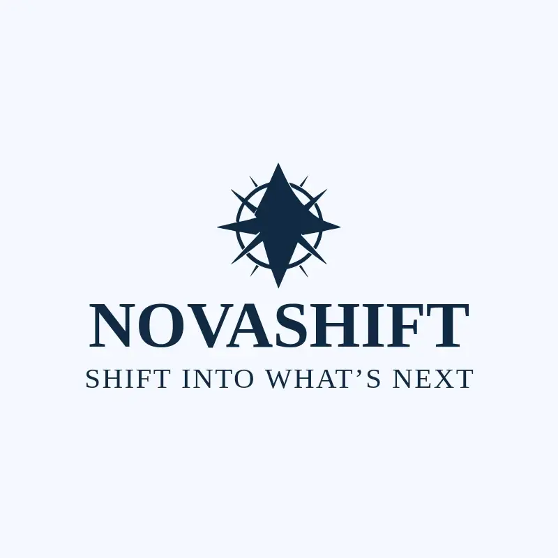 The tech company name Novashift as a branded logo with a single color icon
