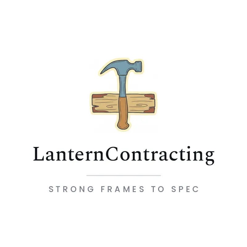 Construction logo idea: hammer and wood plank in a illustration style