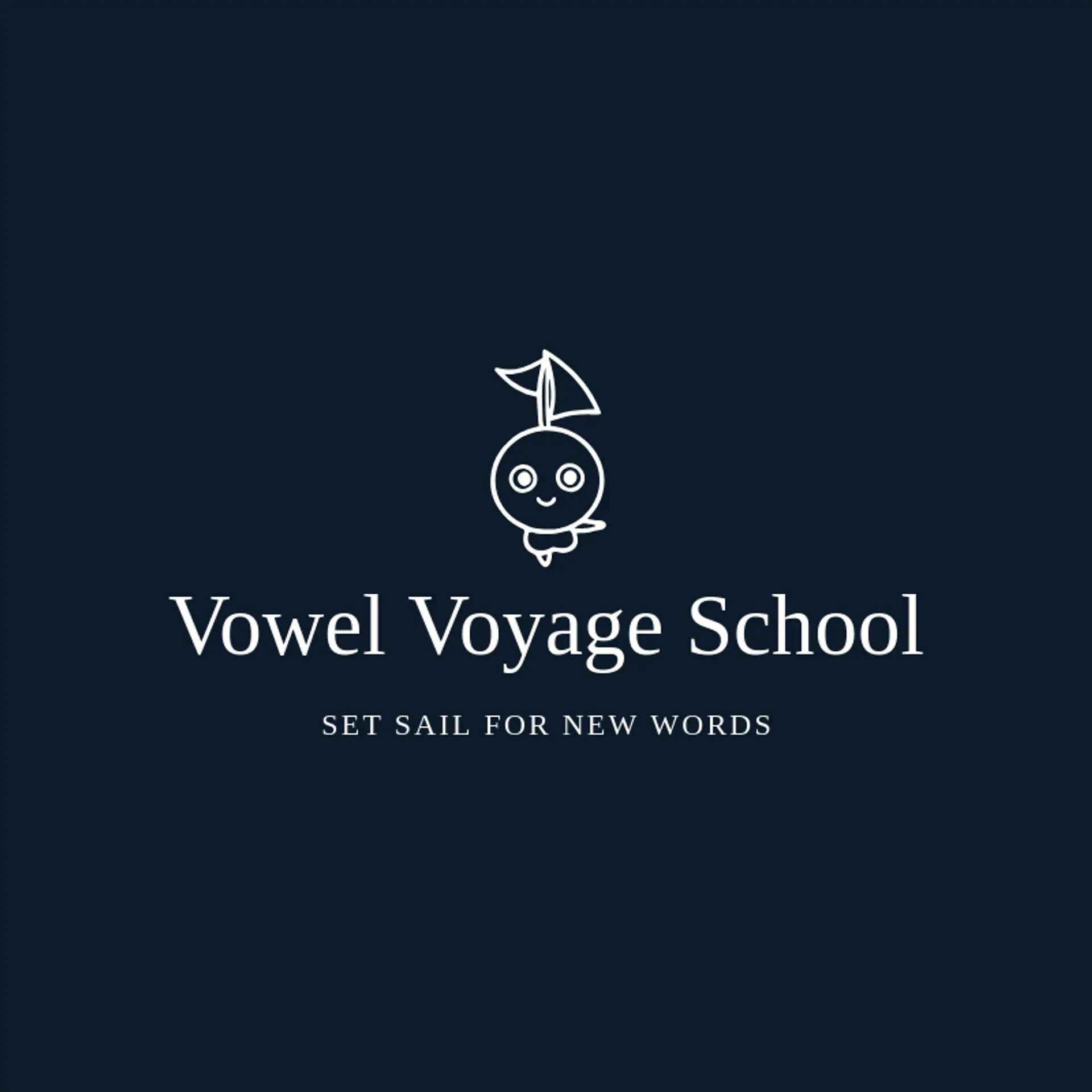 Vowel Voyage School logo for language