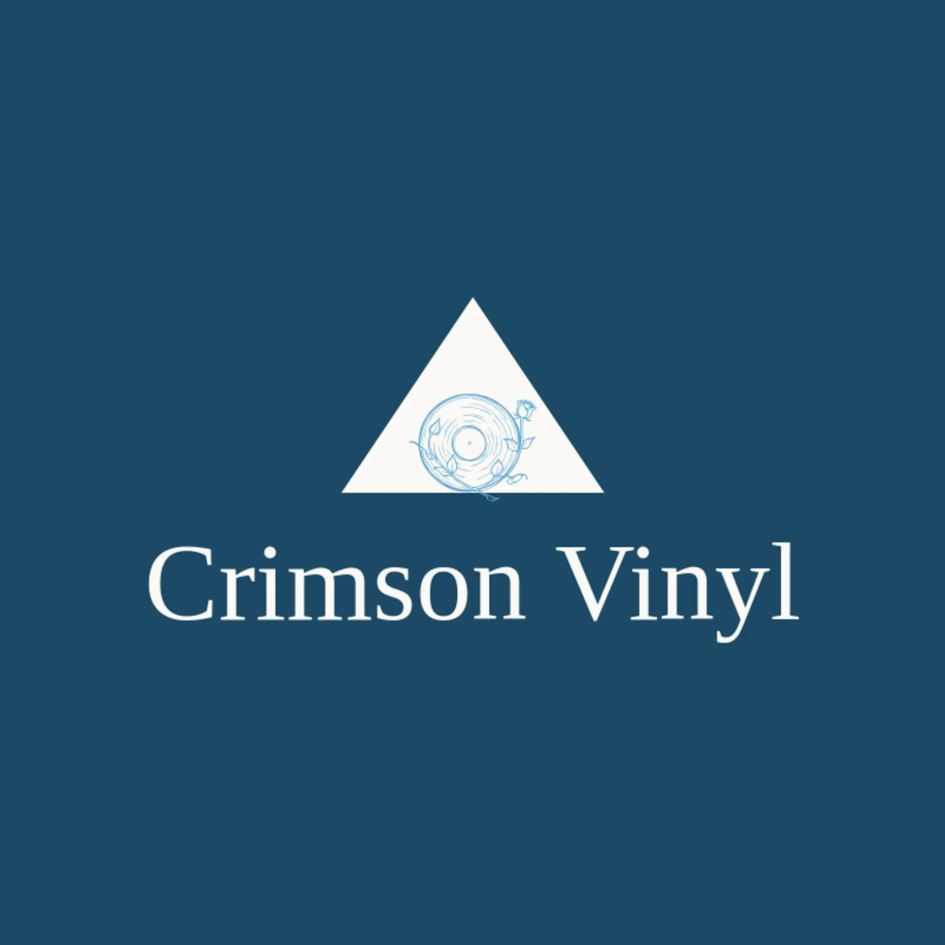 Crimson Vinyl logo for rock and roll