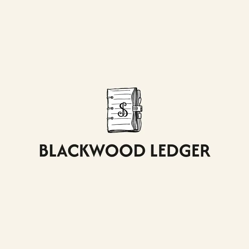 The accounting firm name Blackwood Ledger as a branded logo with a single color icon